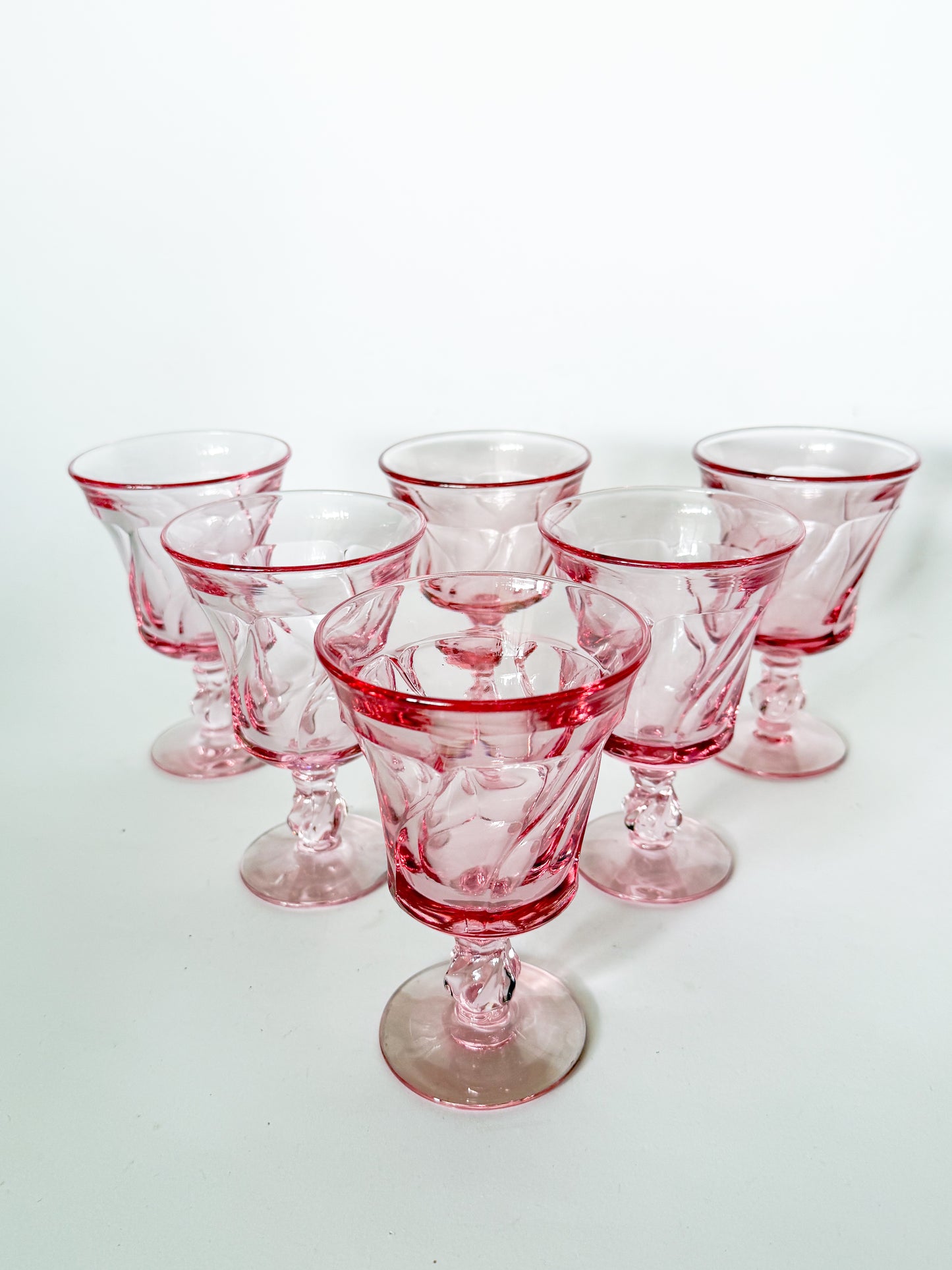 Vintage Fostoria Pink Water Goblets