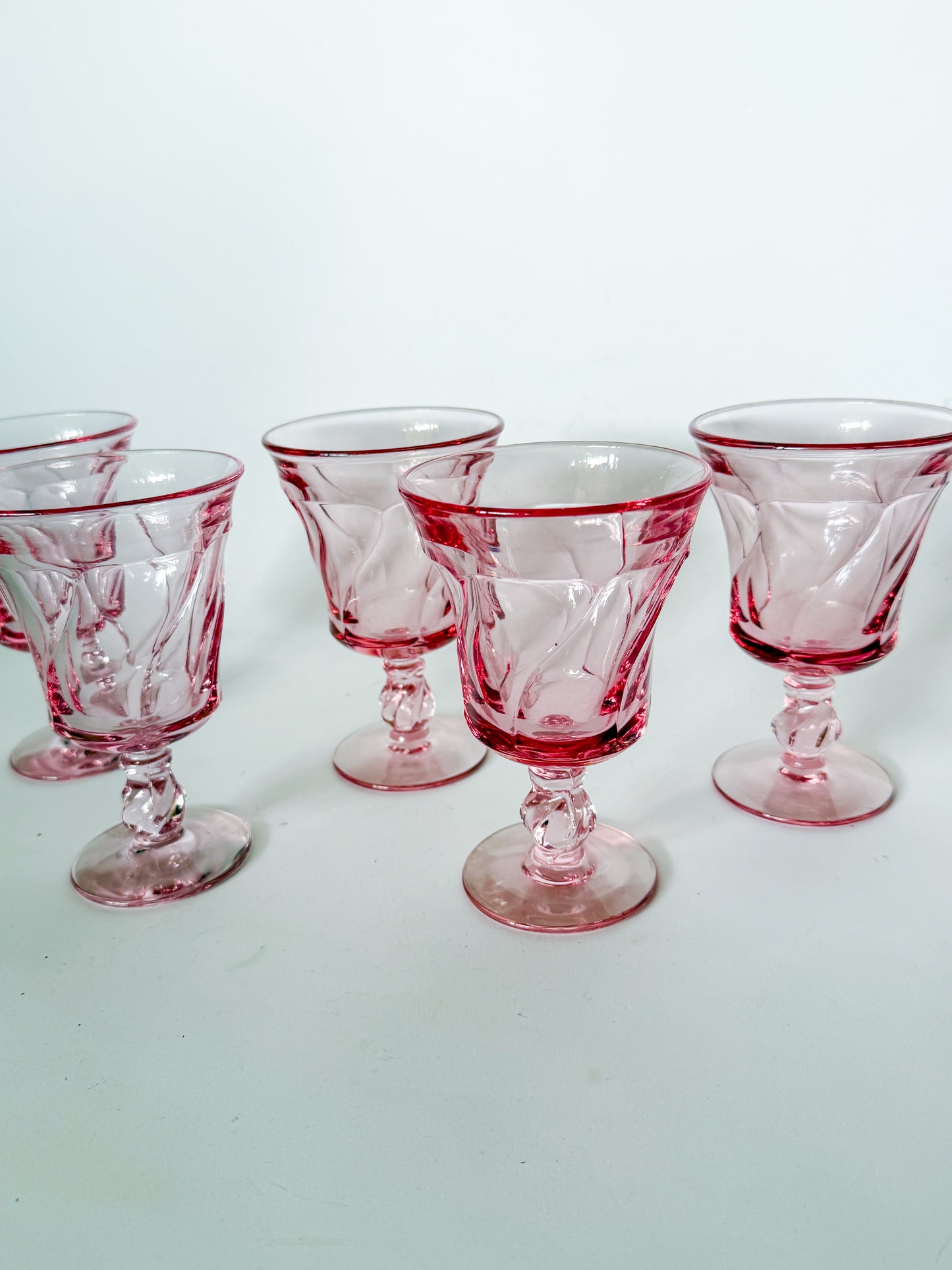 Vintage Fostoria Pink Water Goblets