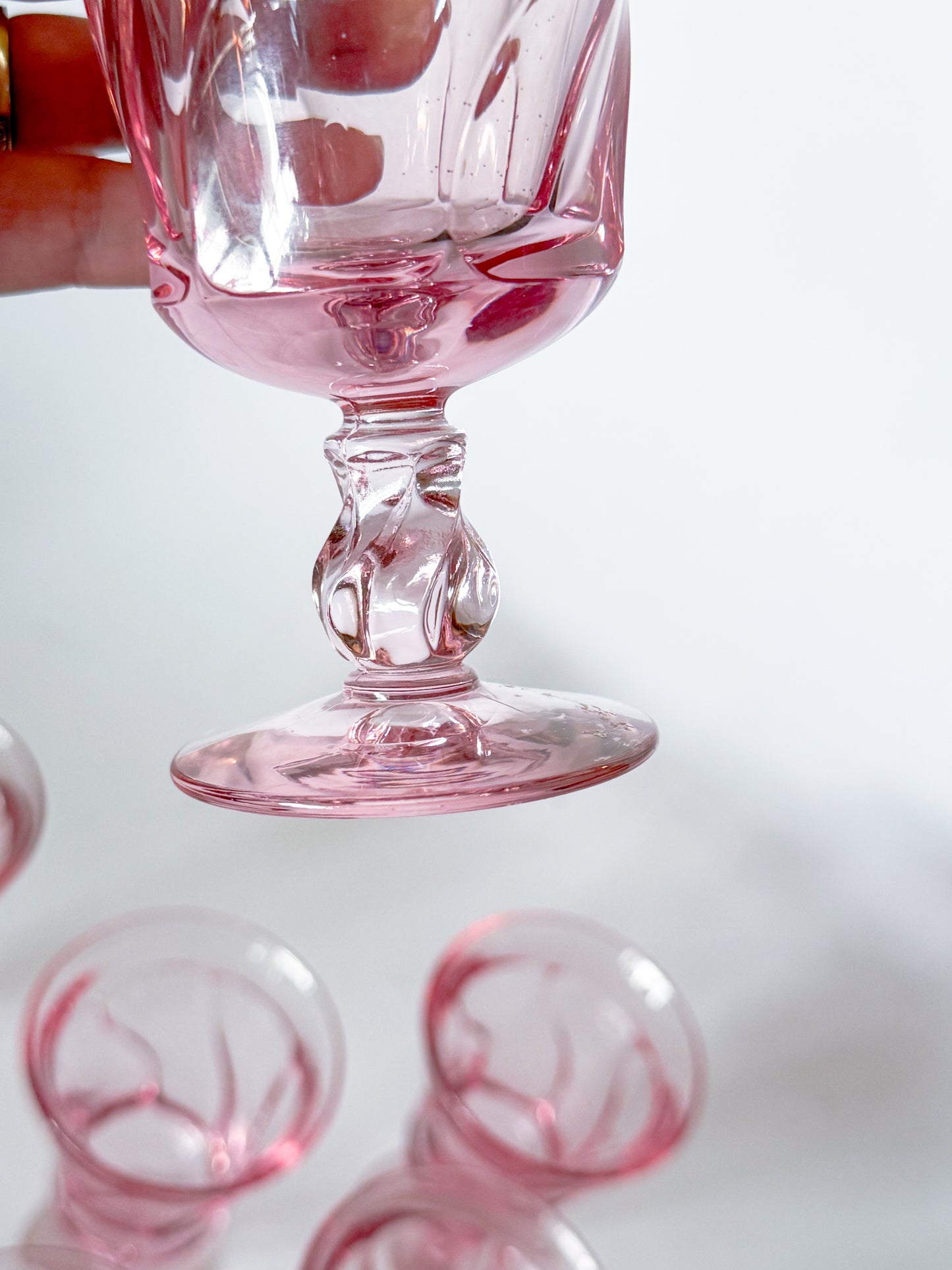 Vintage Fostoria Pink Water Goblets