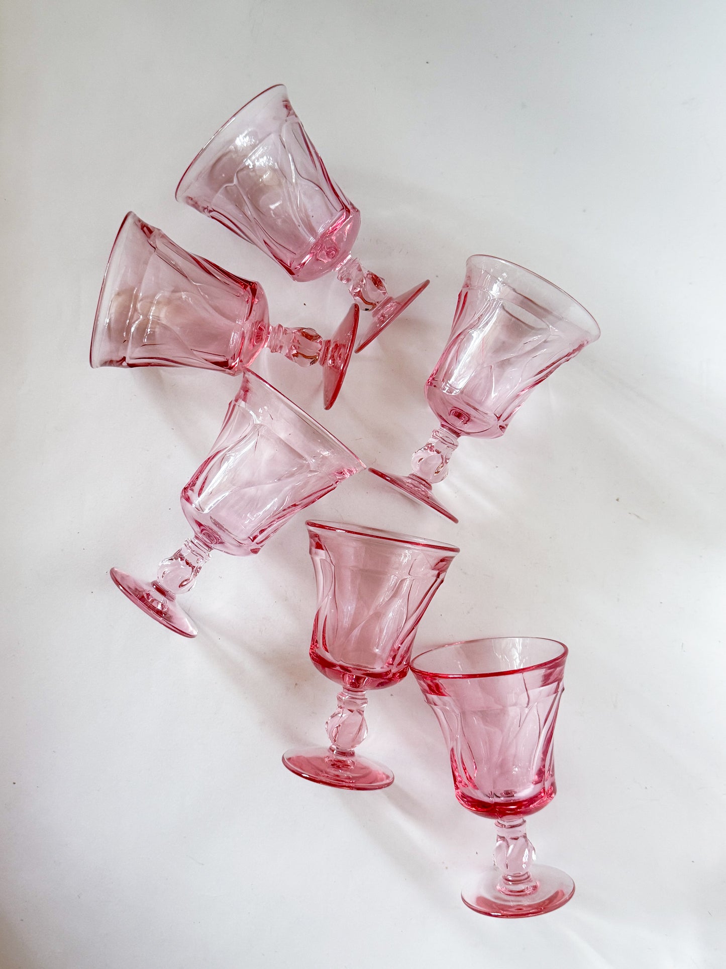 Vintage Fostoria Pink Water Goblets
