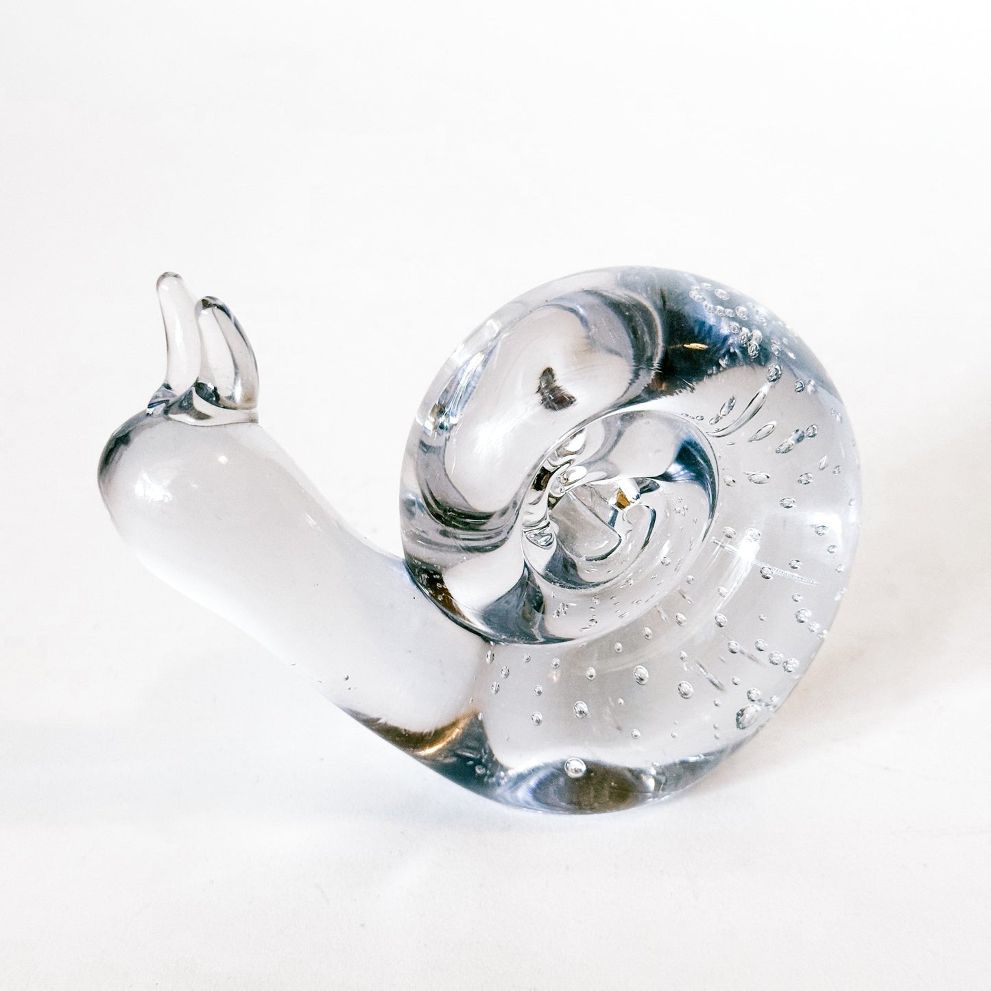Vintage Murano Style Bubbled Art Glass Garden Snail