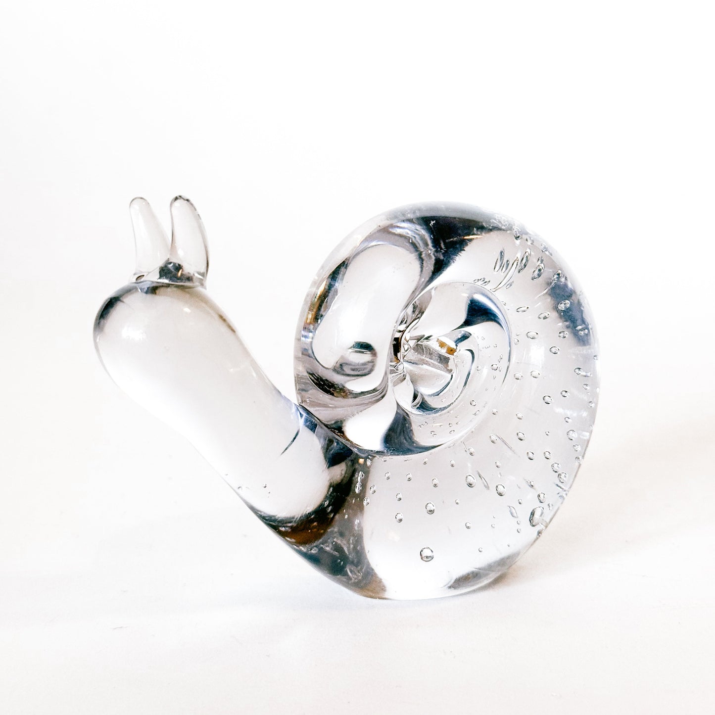 Vintage Murano Style Bubbled Art Glass Garden Snail