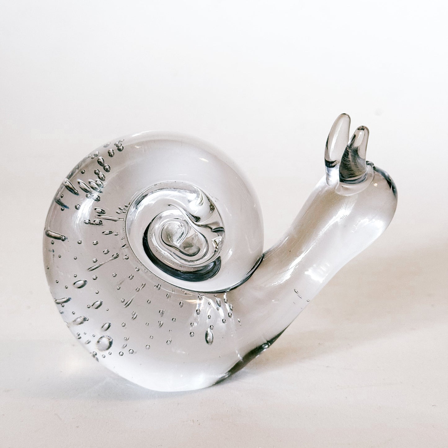 Vintage Murano Style Bubbled Art Glass Garden Snail