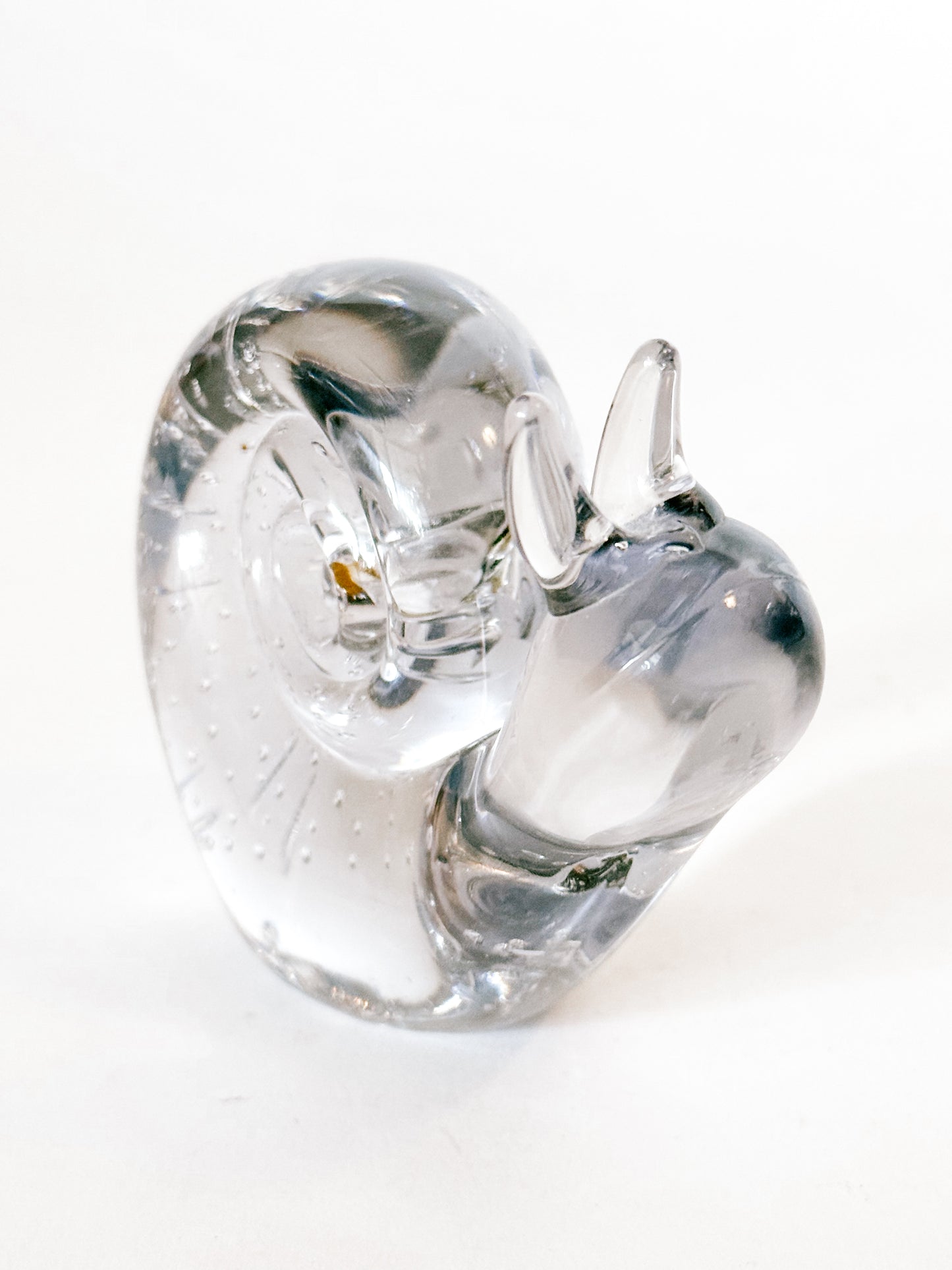 Vintage Murano Style Bubbled Art Glass Garden Snail