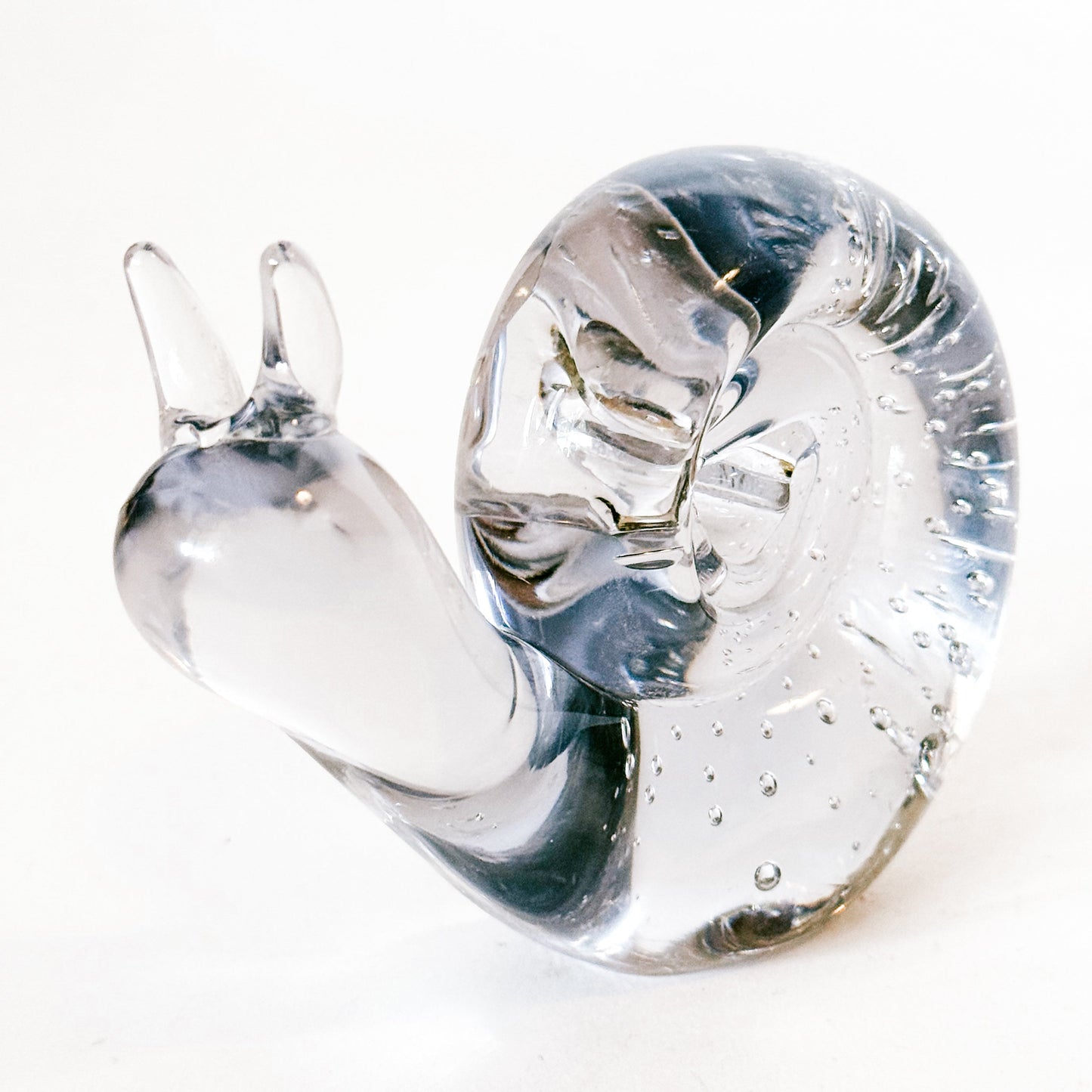 Vintage Murano Style Bubbled Art Glass Garden Snail