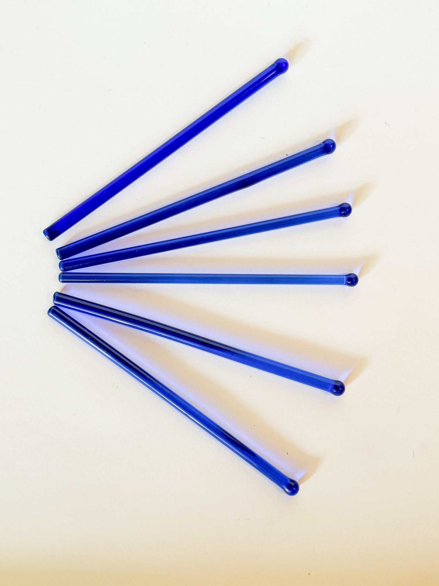 Vintage Cobalt Blue Glass Swizzle Stick Drink Stirrers