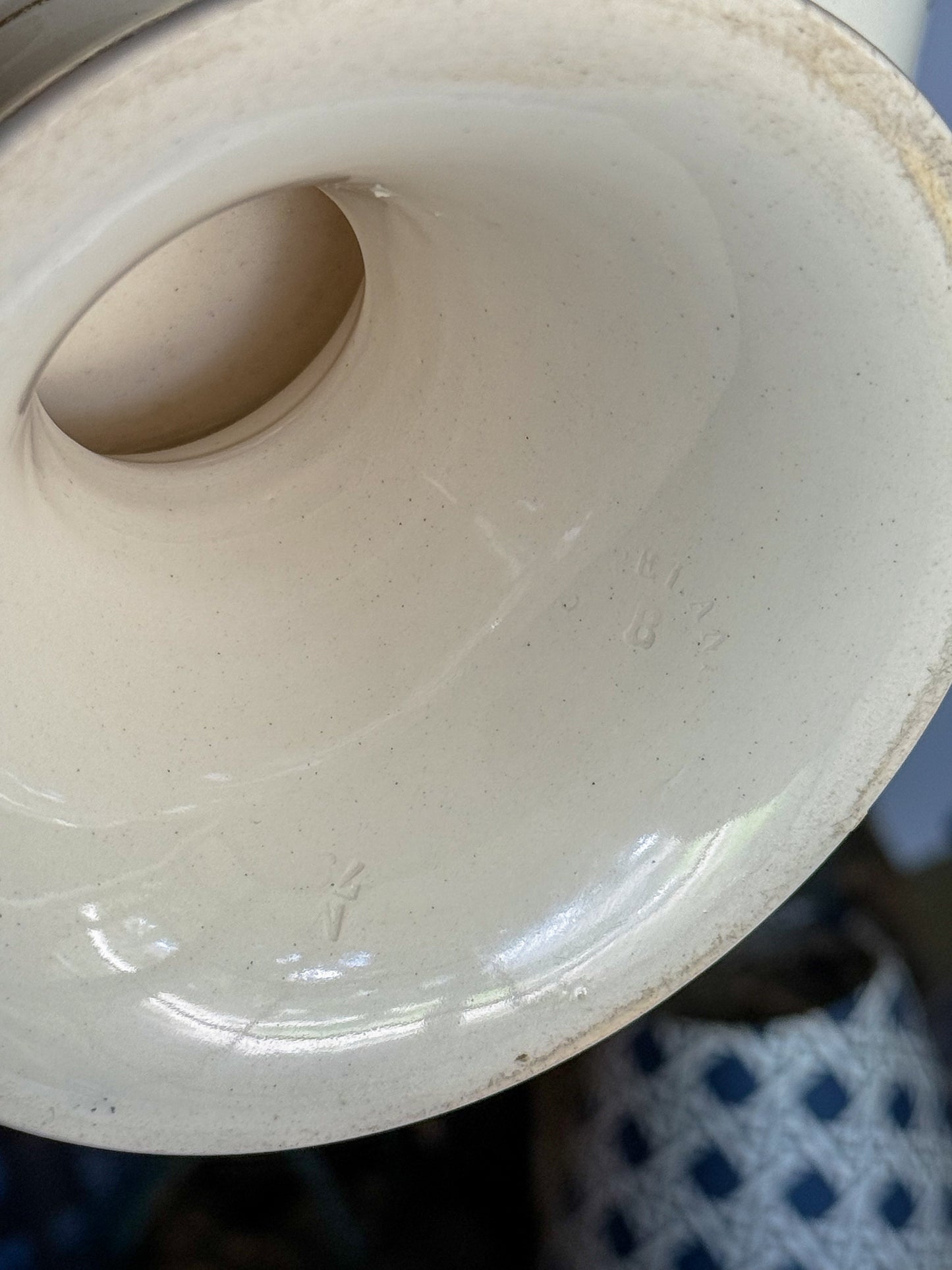 Antique Spode Copeland Blue and White Transferware Compote, Gray Delhi Pattern, c. 1879