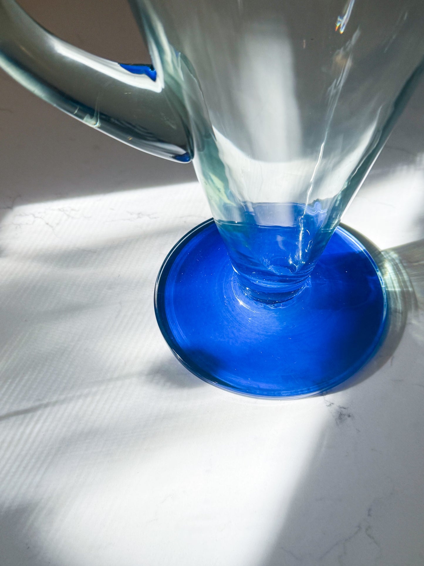 1950s Large Spanish Blown Glass Jug Pitcher