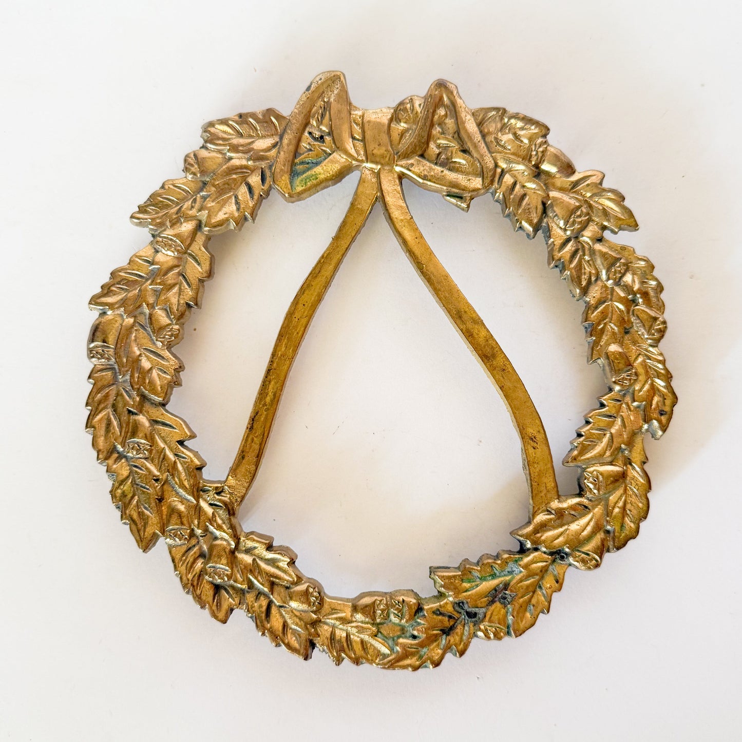 Vintage Brass Wreath and Bow Trivet