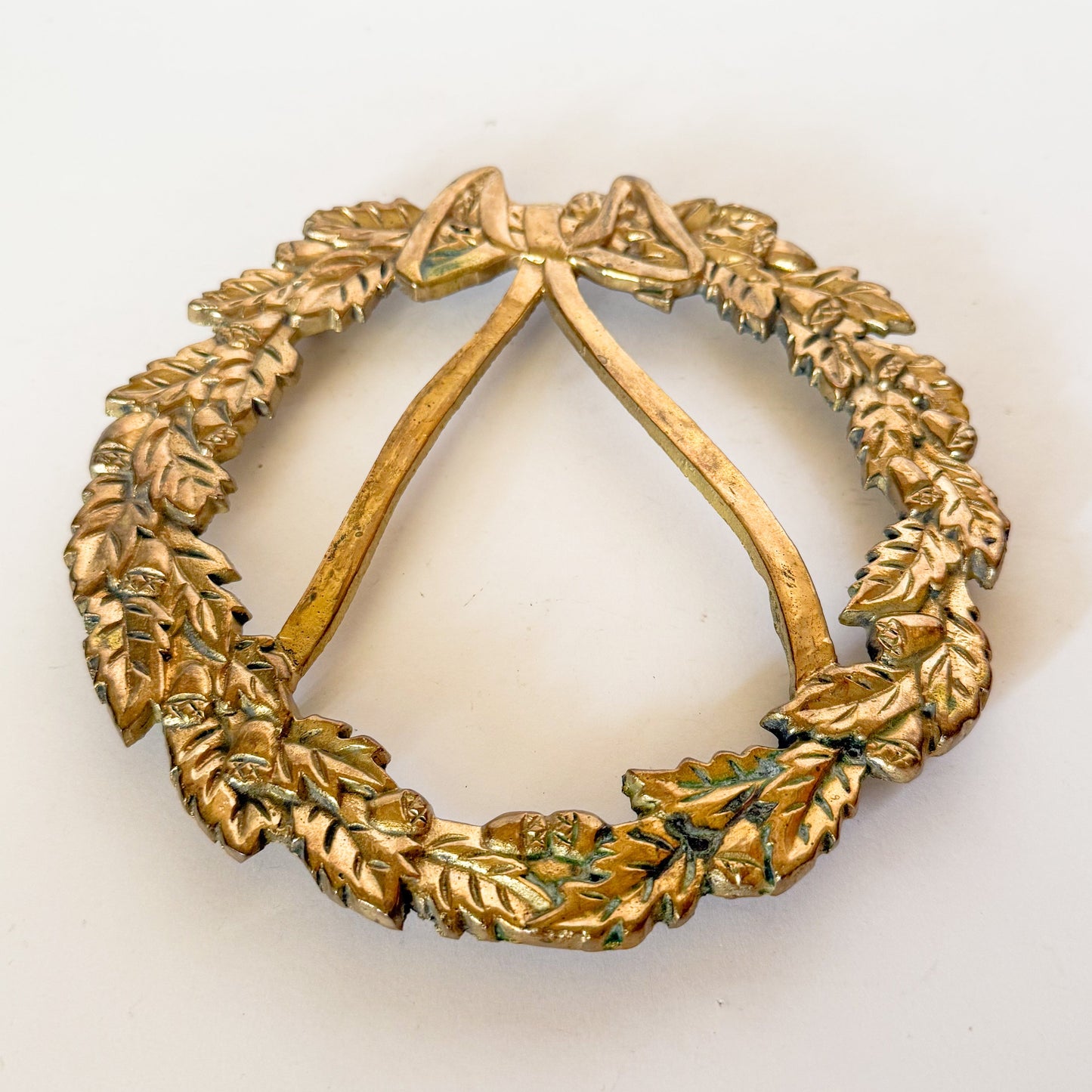 Vintage Brass Wreath and Bow Trivet