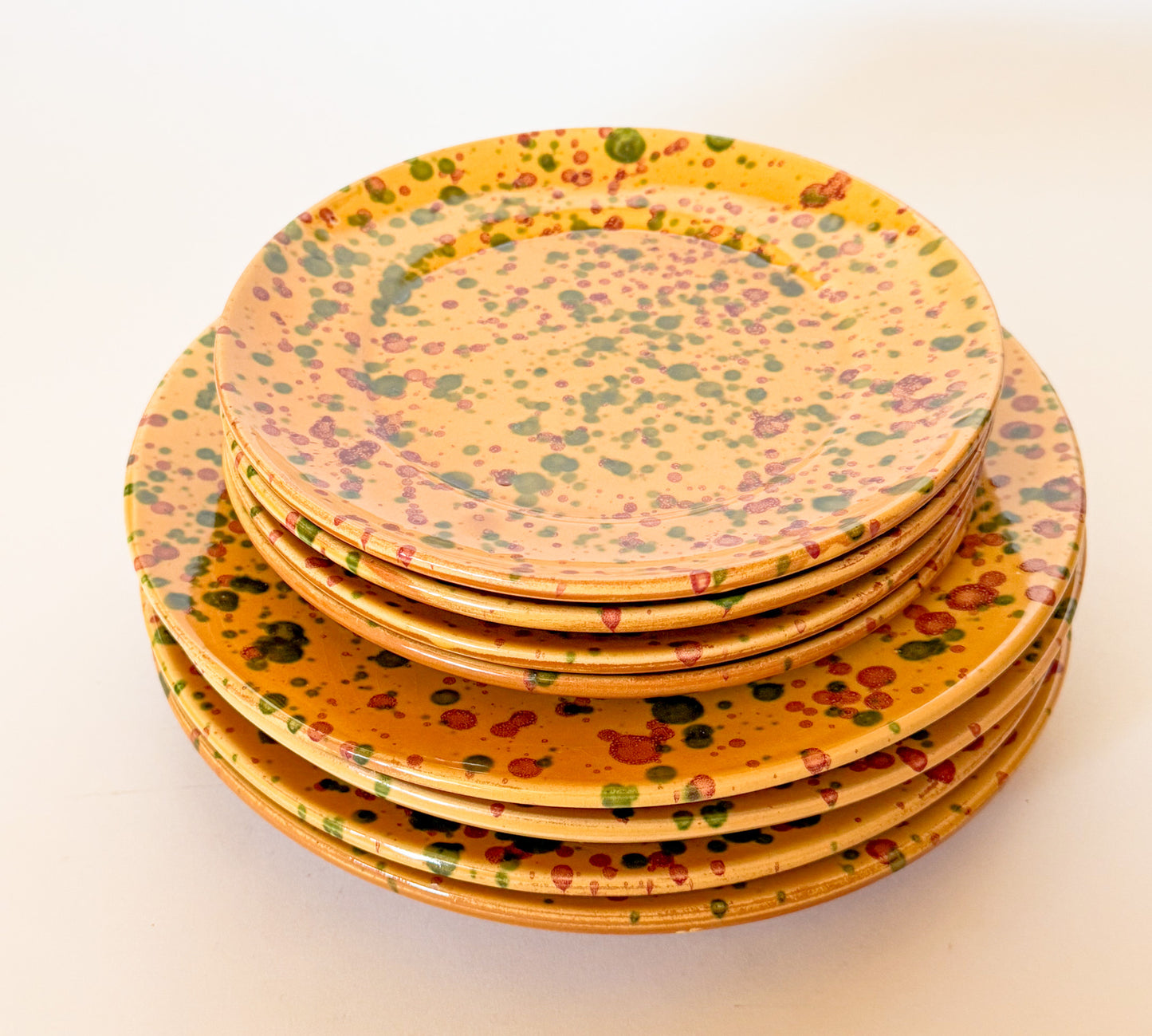 Vintage Splatterware Dinner and Salad Plates, Made in Italy for Neiman Marcus