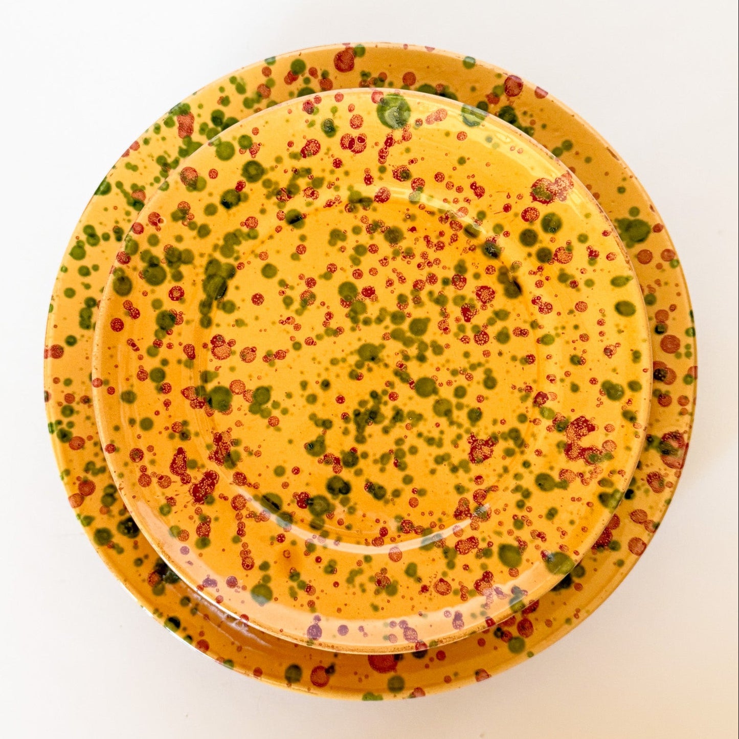 Vintage Splatterware Dinner and Salad Plates, Made in Italy for Neiman Marcus