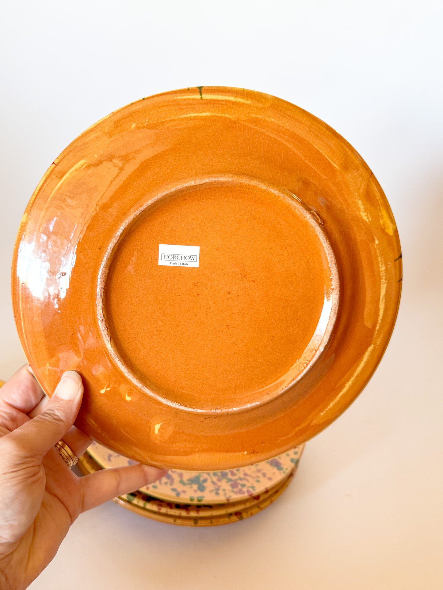 Vintage Splatterware Dinner and Salad Plates, Made in Italy for Neiman Marcus