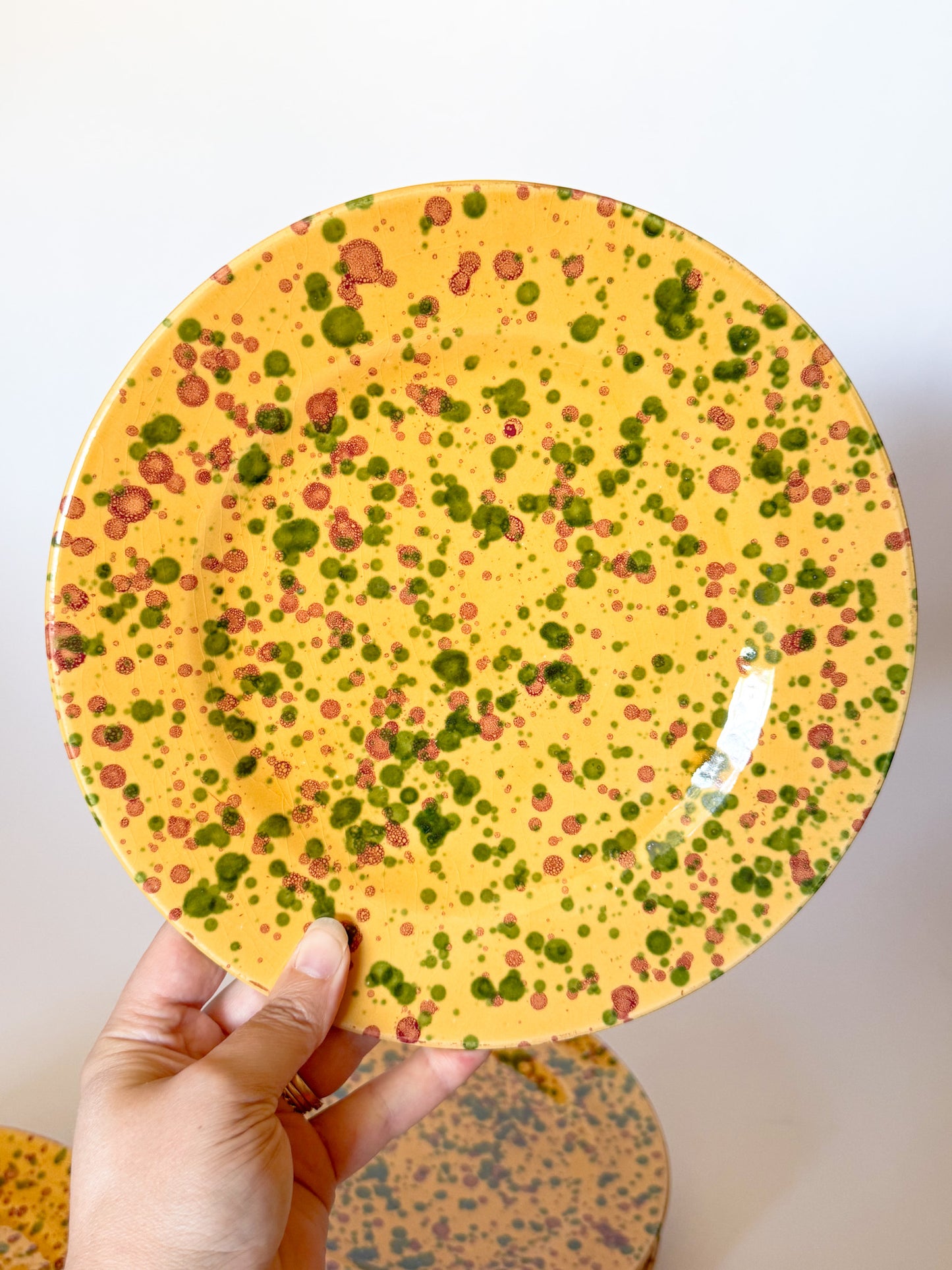 Vintage Splatterware Dinner and Salad Plates, Made in Italy for Neiman Marcus