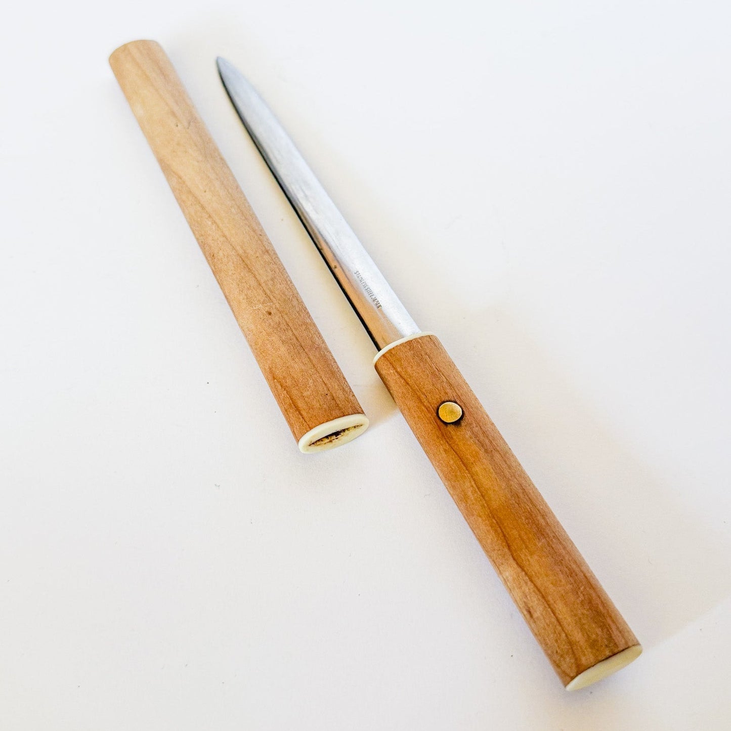 Vintage 1950s-60s Japanese Wood and Stainless Letter Knife Opener