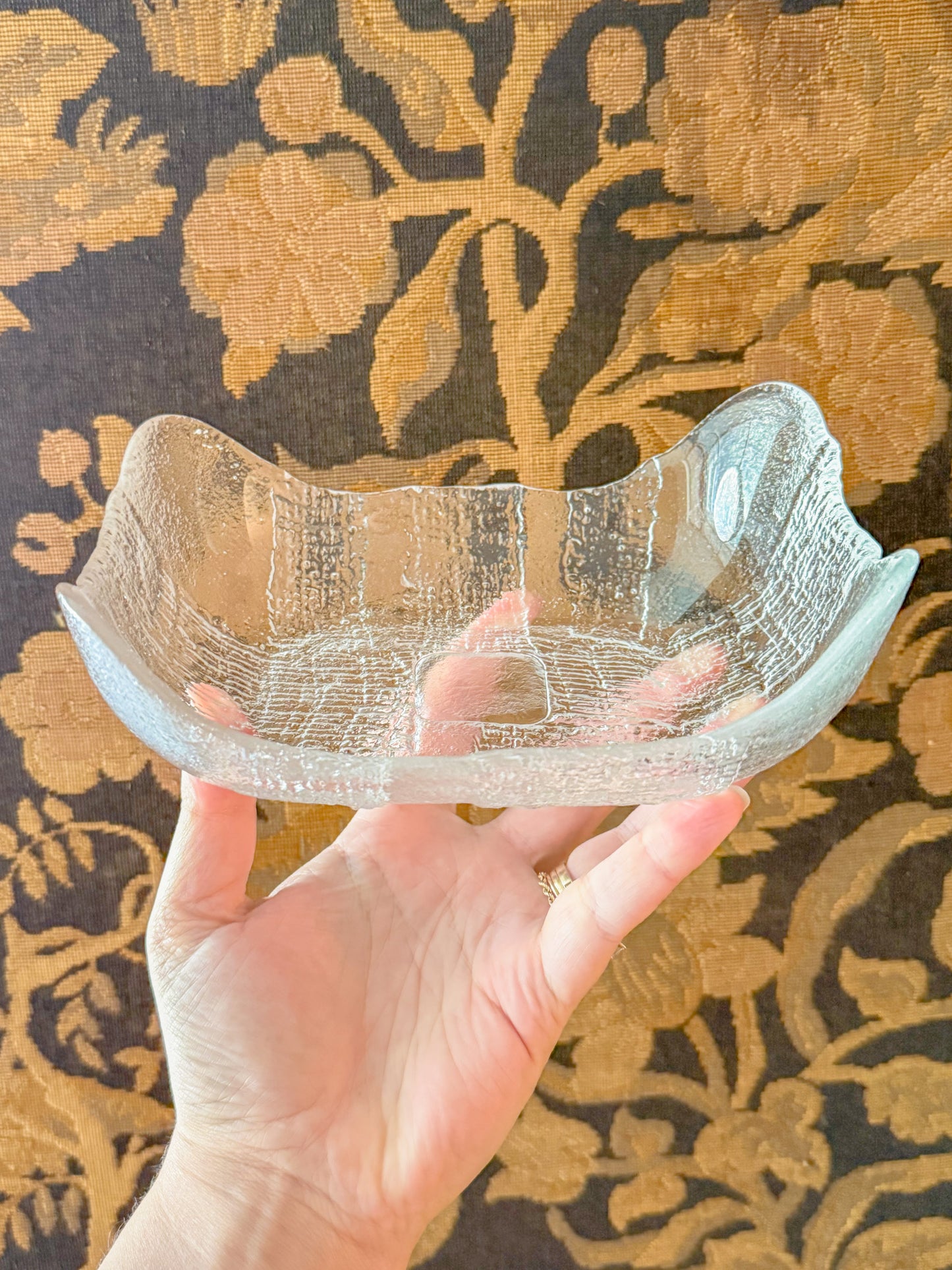 Vintage Swedish Glass Bowl by Christer Sjögren for Lindshammar Glasbruk, 1970s