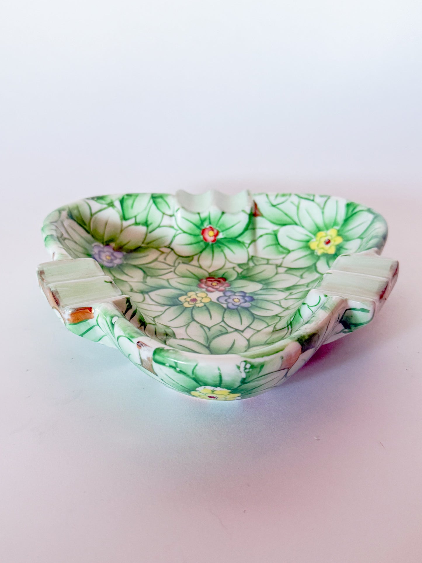 Mid Century Large Vintage Lenwile China Ardalt Hand Painted Catch All Dish, Occupied Japan