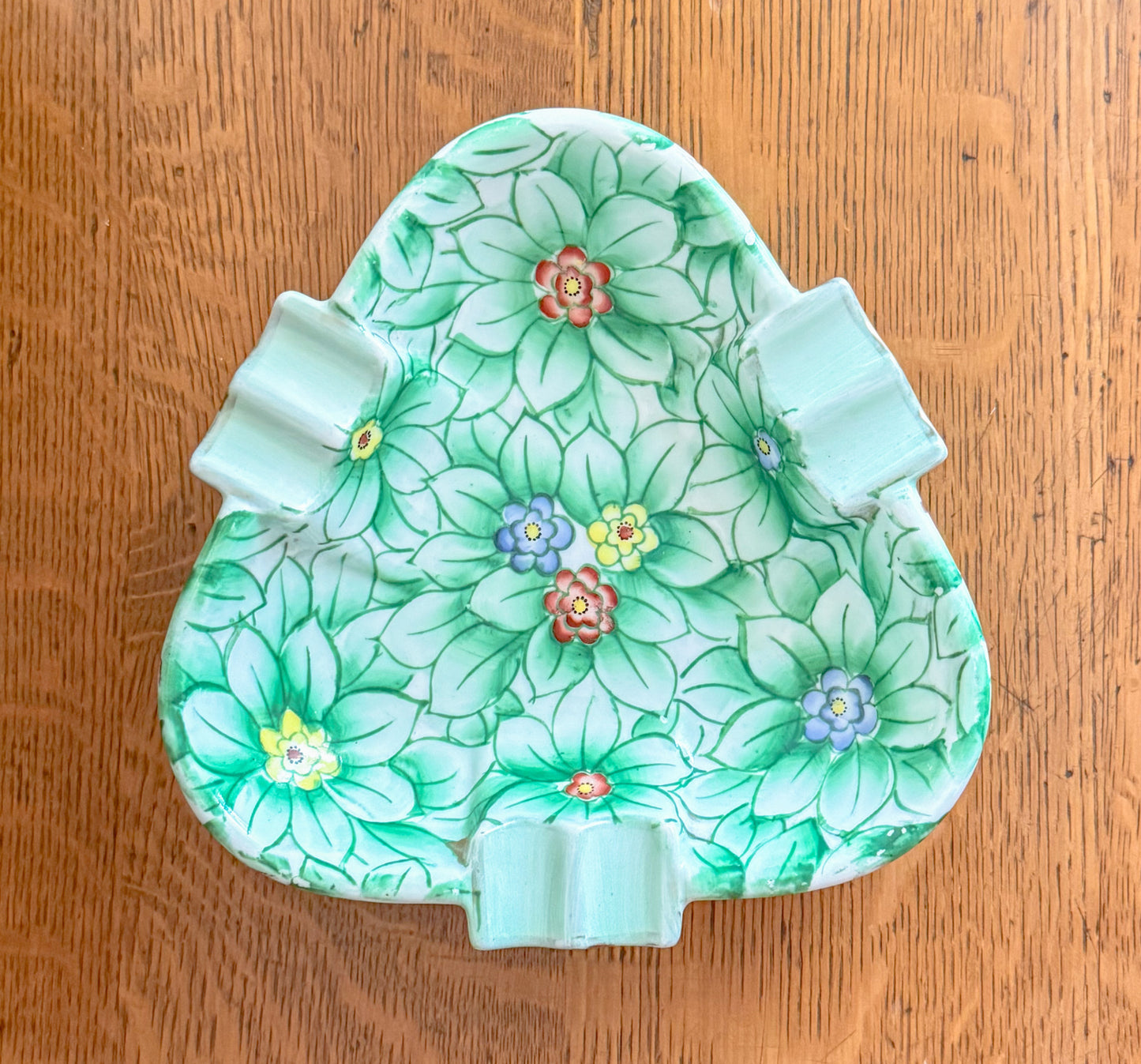 Mid Century Large Vintage Lenwile China Ardalt Hand Painted Catch All Dish, Occupied Japan