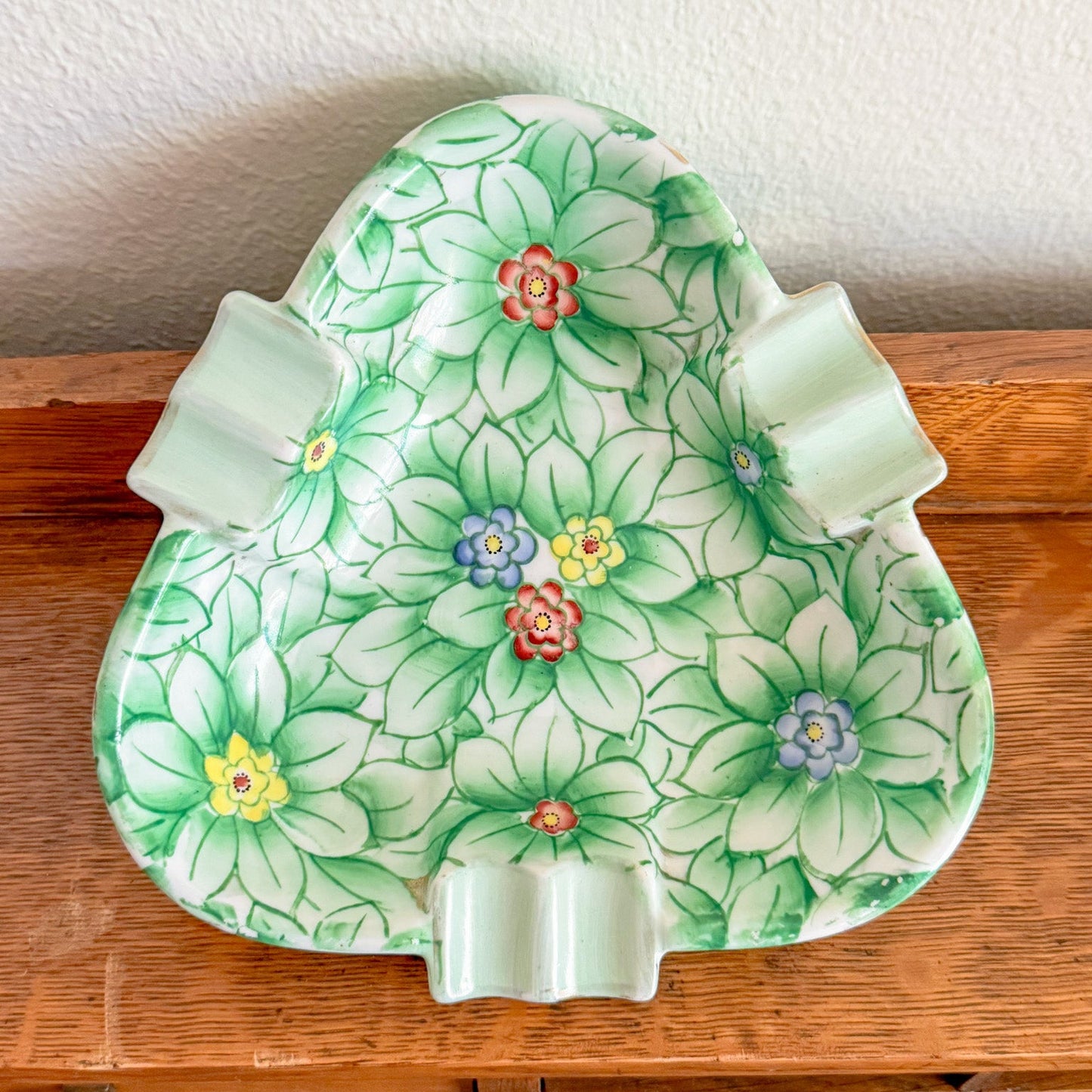 Mid Century Large Vintage Lenwile China Ardalt Hand Painted Catch All Dish, Occupied Japan