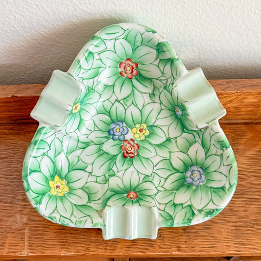 Mid Century Large Vintage Lenwile China Ardalt Hand Painted Catch All Dish, Occupied Japan