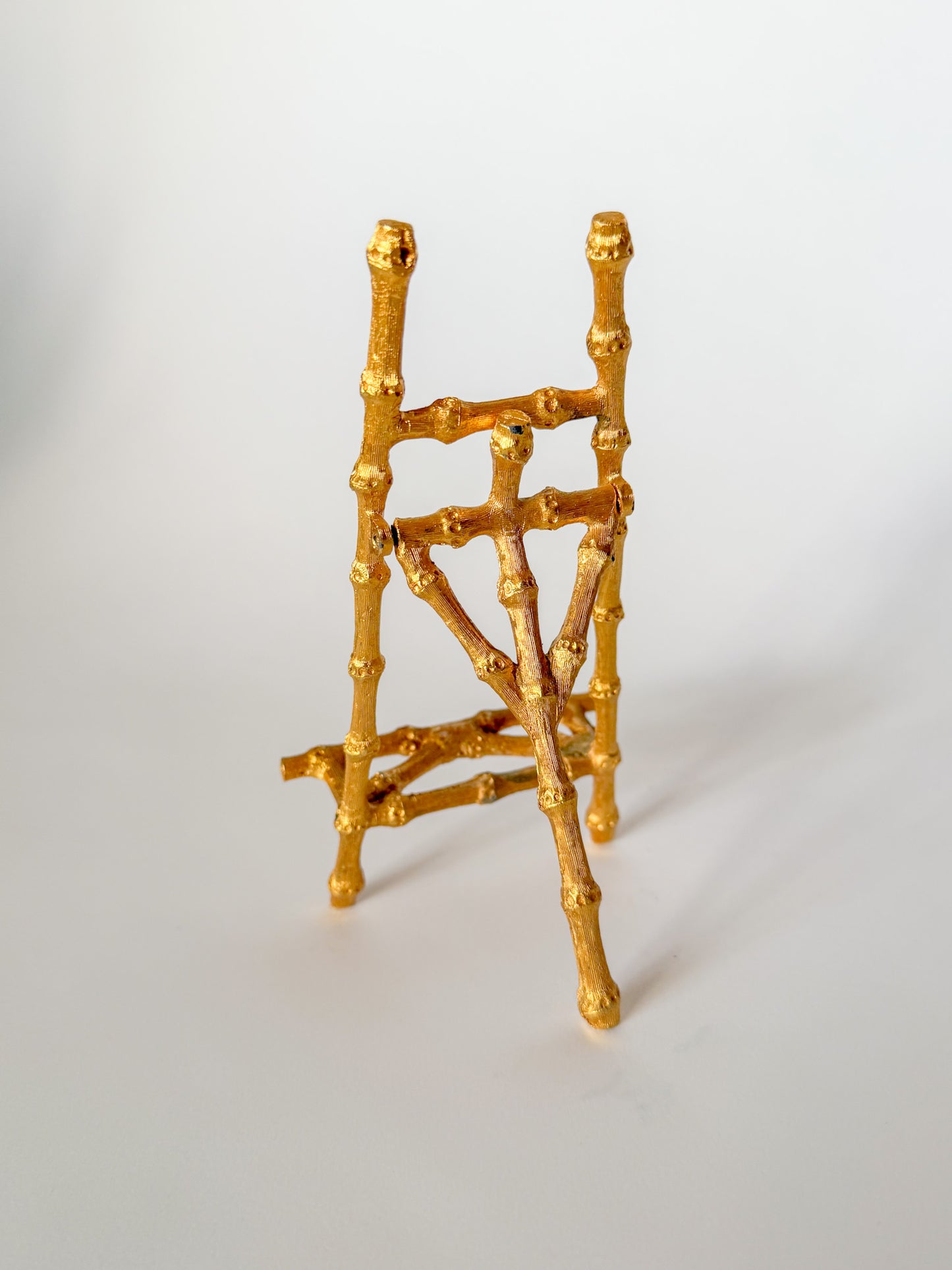 Vintage Gilt Faux Bamboo Easel Display