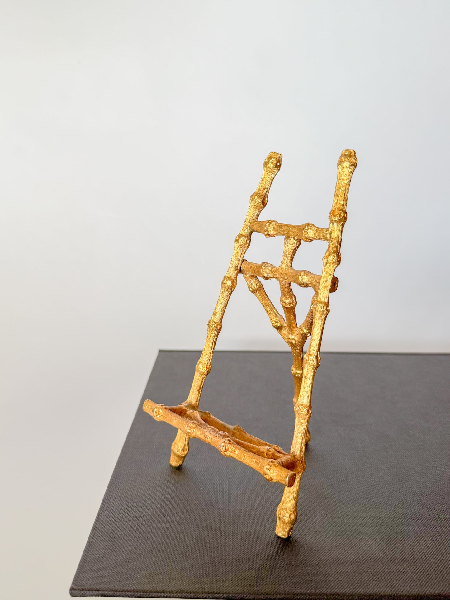Vintage Gilt Faux Bamboo Easel Display