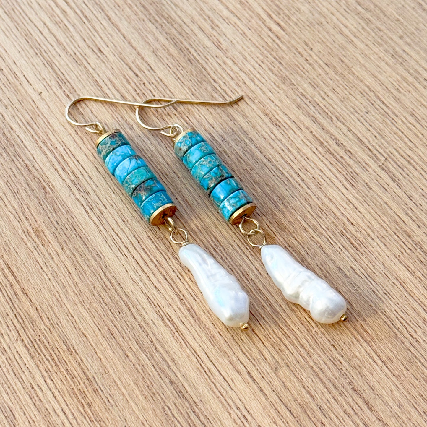 Turquoise and Pearl Drops