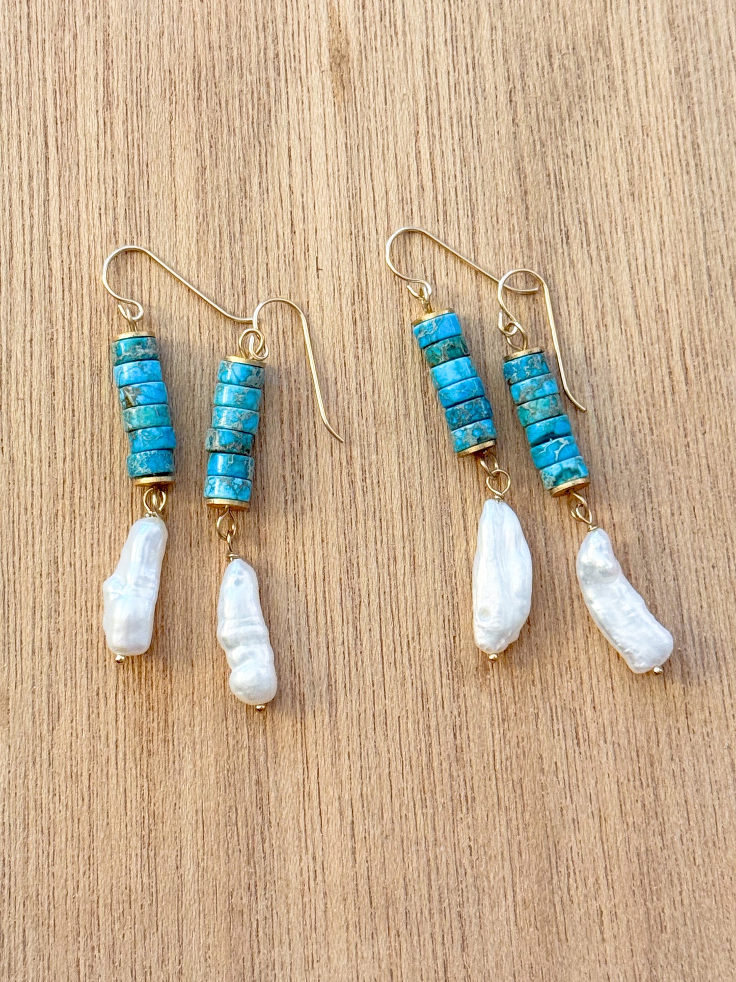 Turquoise and Pearl Drops