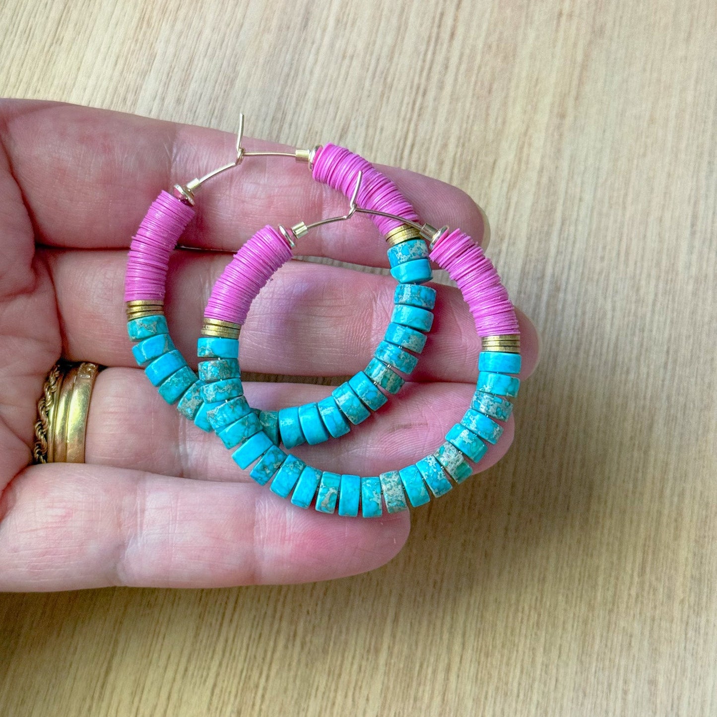 Orchid and Turquoise Hoops