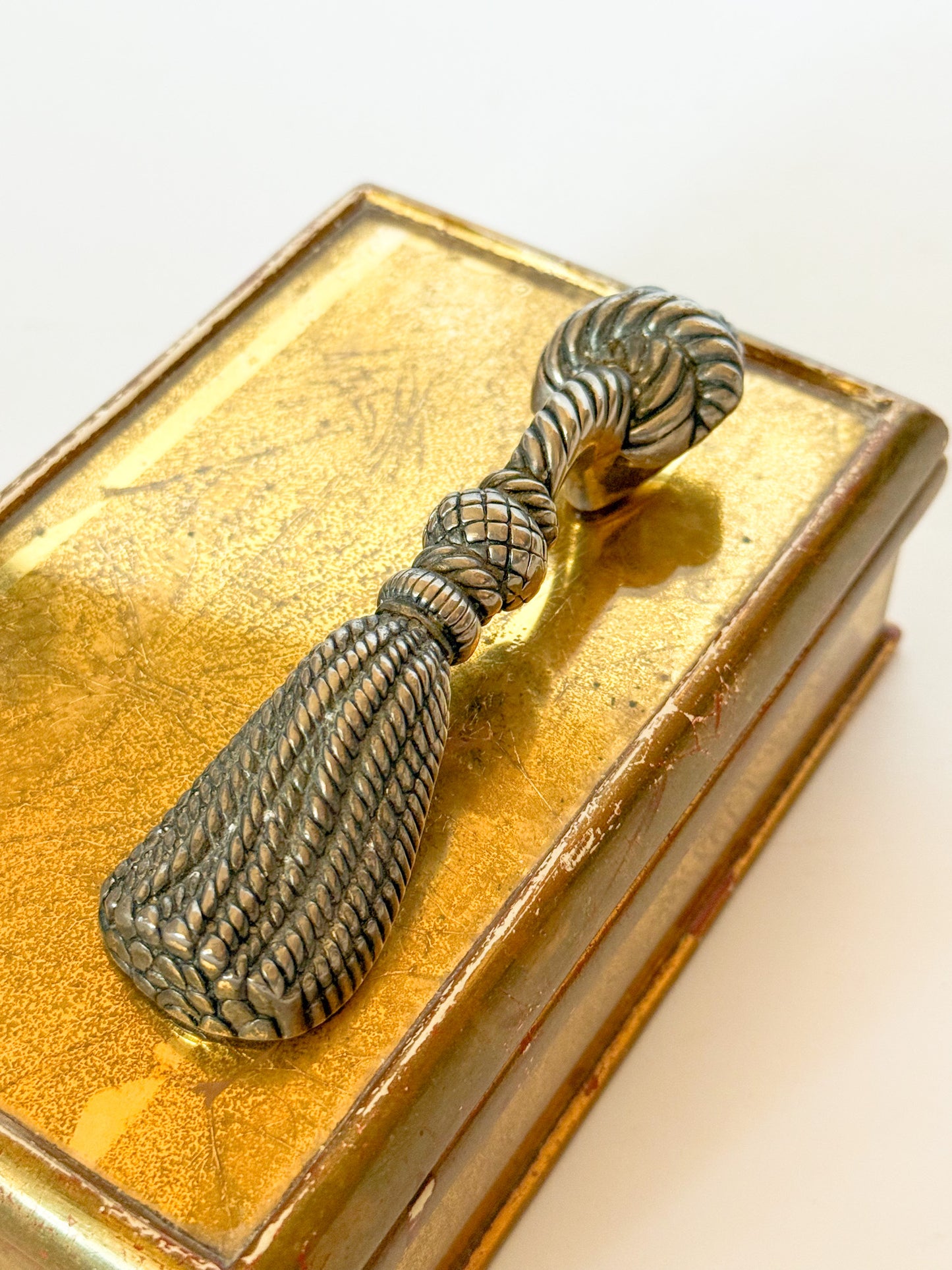 Vintage Silver Knotted Rope Tassel Bottle Opener