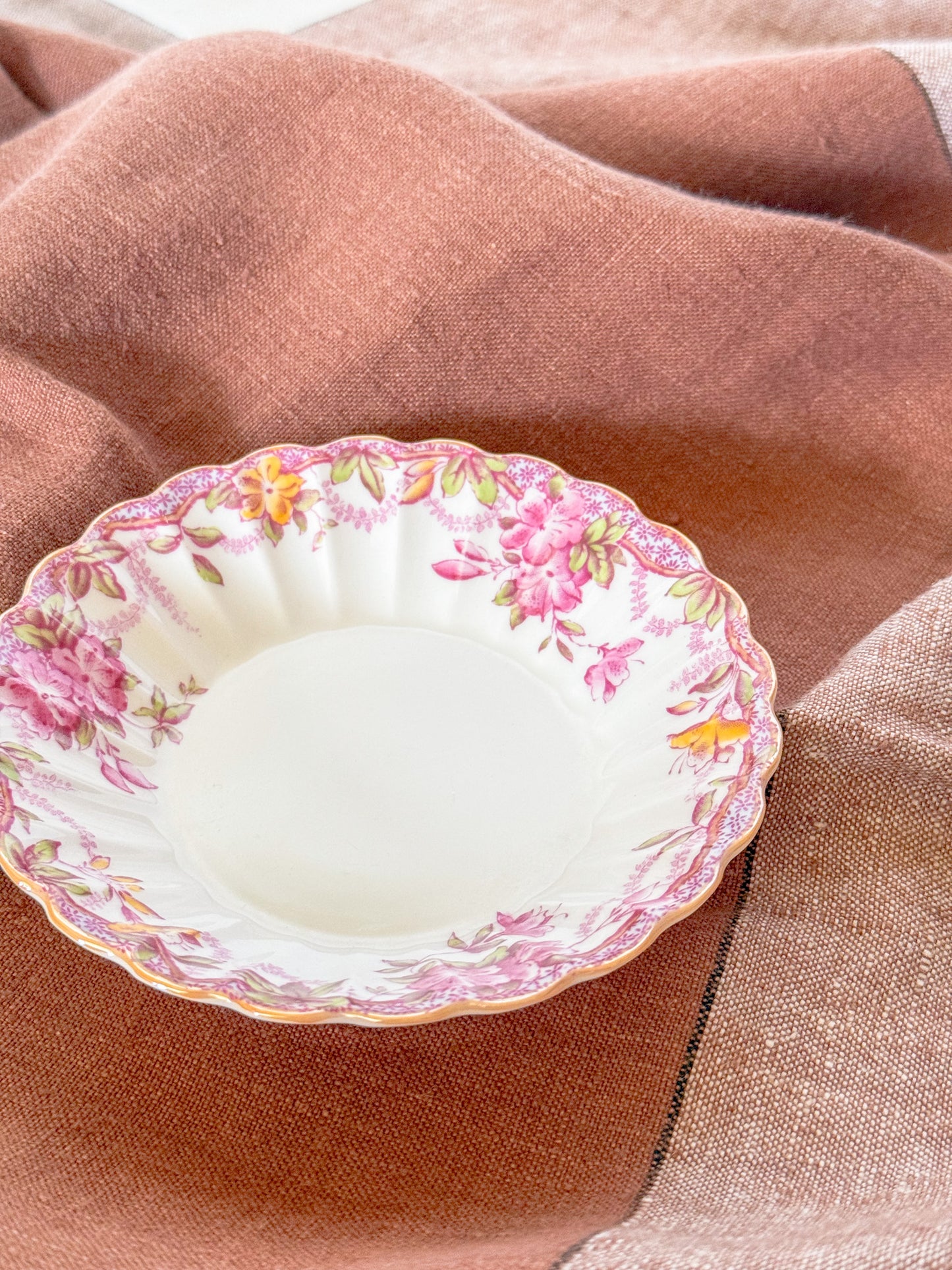 Vintage Spode Bone China Floral Ring Dish