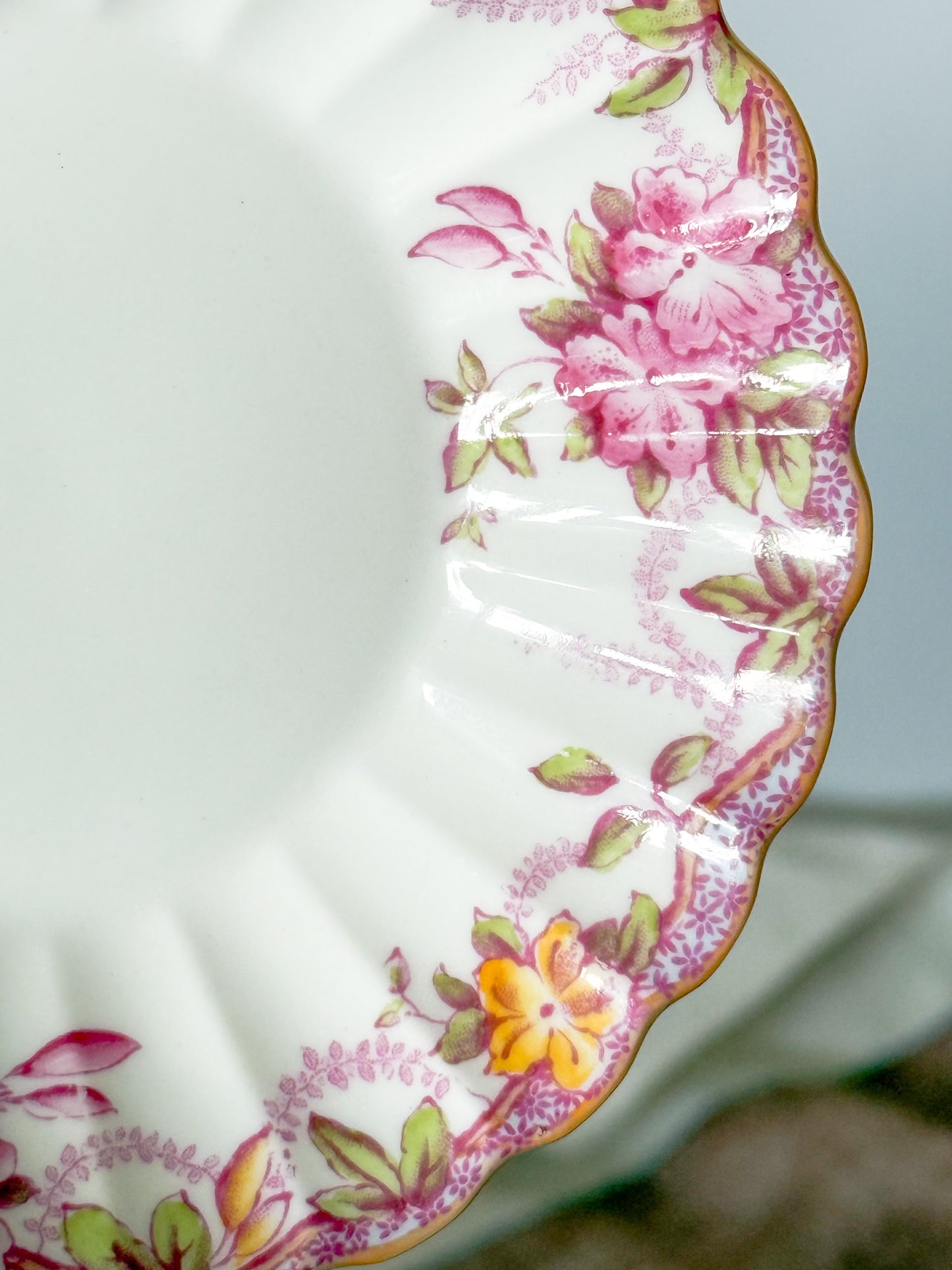 Vintage Spode Bone China Floral Ring Dish