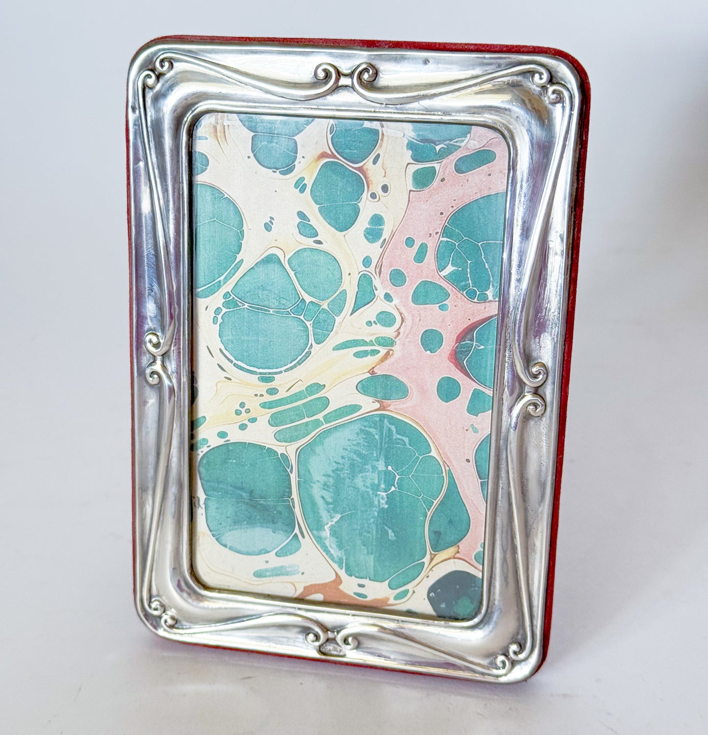 Vintage Sterling Silver Repoussé Picture Frame, Velvet Back