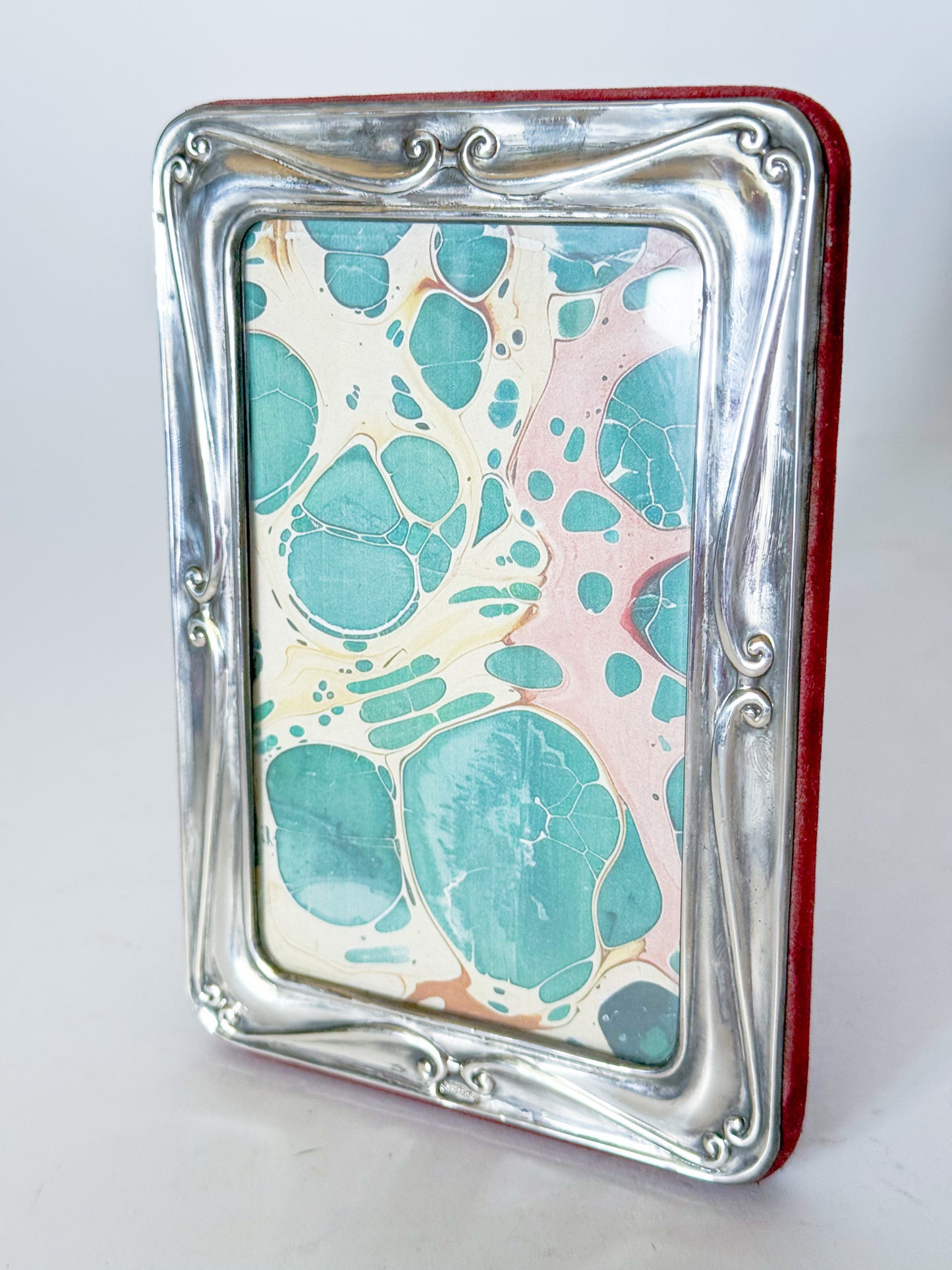 Vintage Sterling Silver Repoussé Picture Frame, Velvet Back