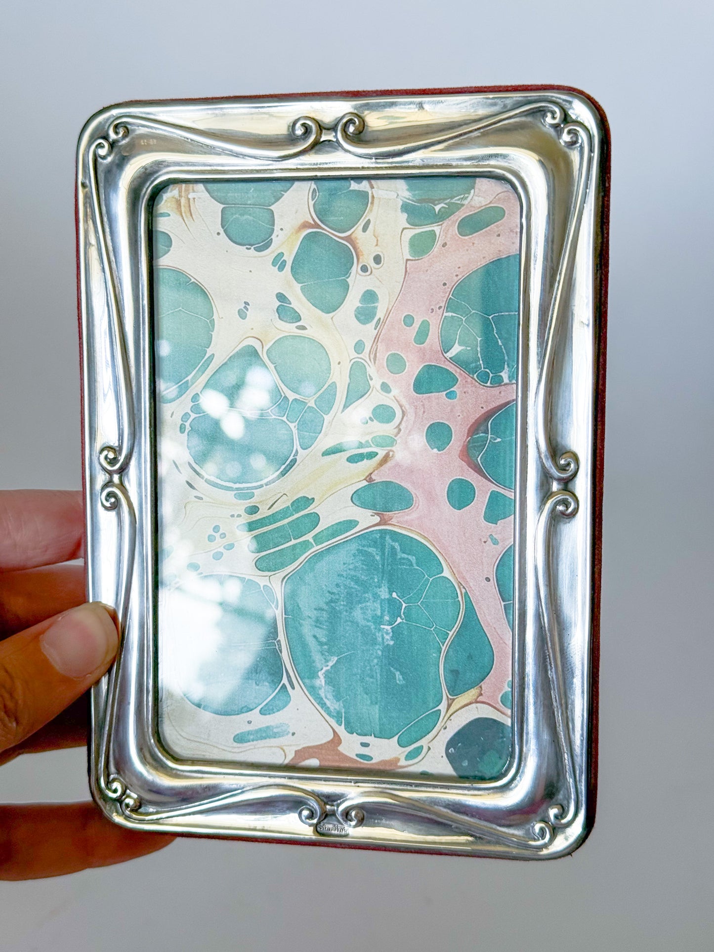 Vintage Sterling Silver Repoussé Picture Frame, Velvet Back