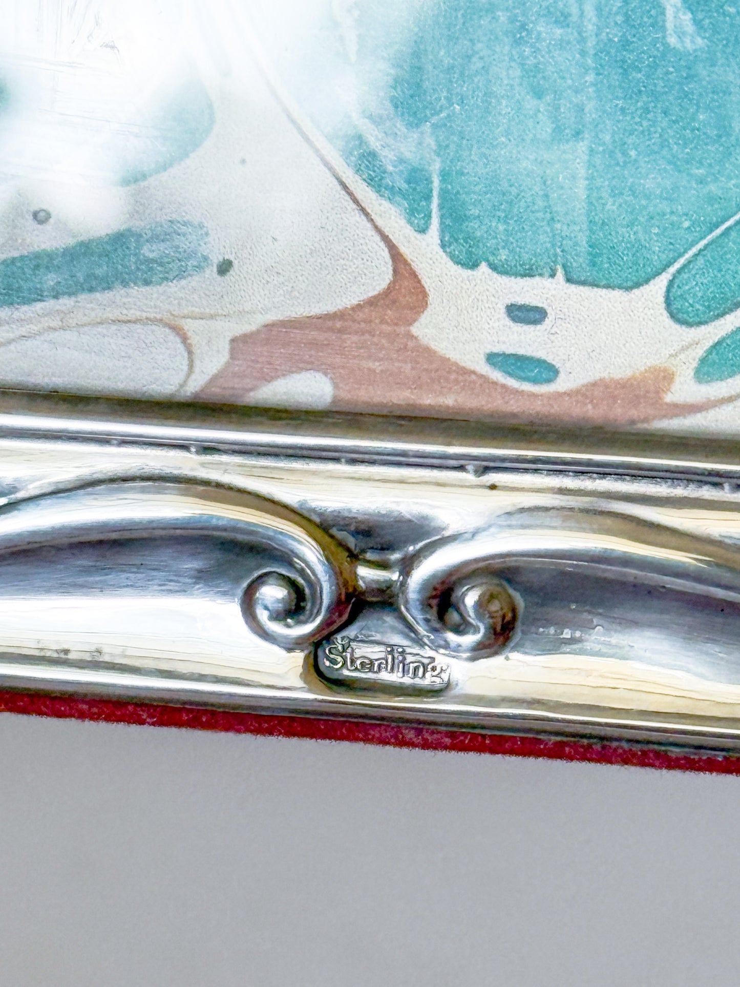 Vintage Sterling Silver Repoussé Picture Frame, Velvet Back