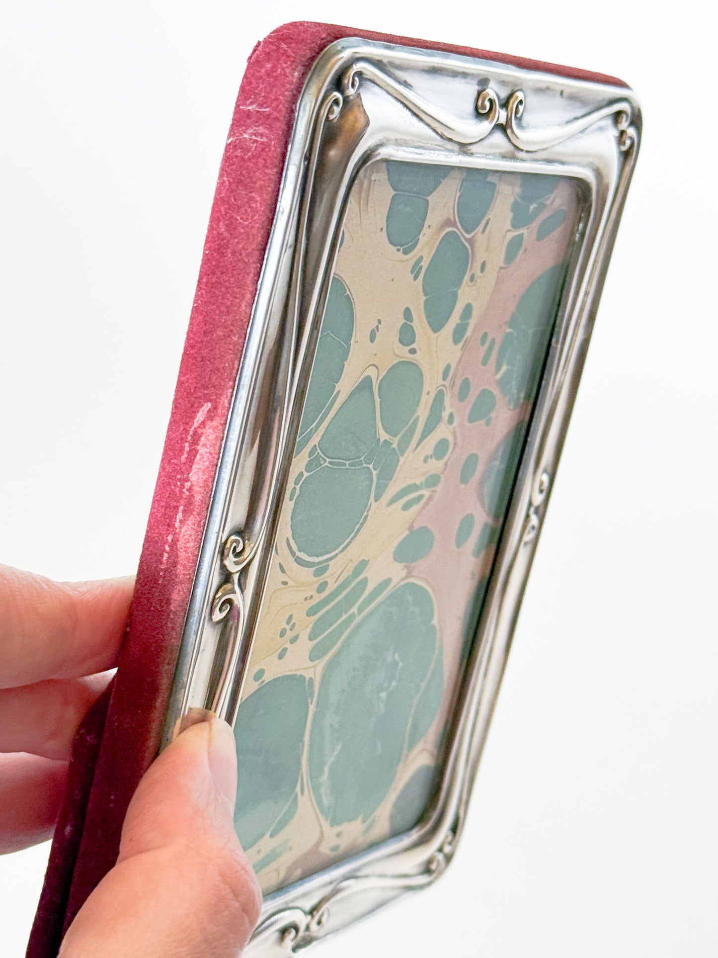 Vintage Sterling Silver Repoussé Picture Frame, Velvet Back