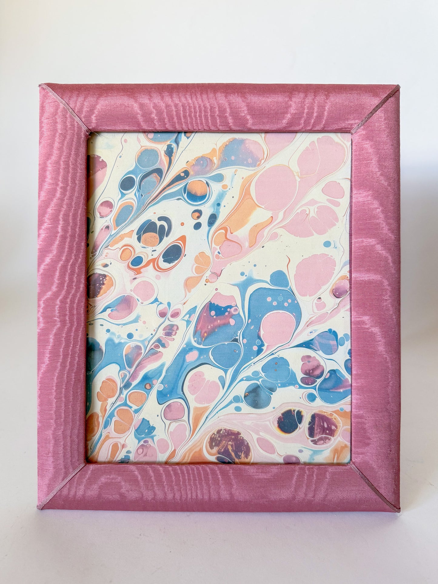 Vintage Pink Moire Fabric Table Top Picture Frame, 8x10