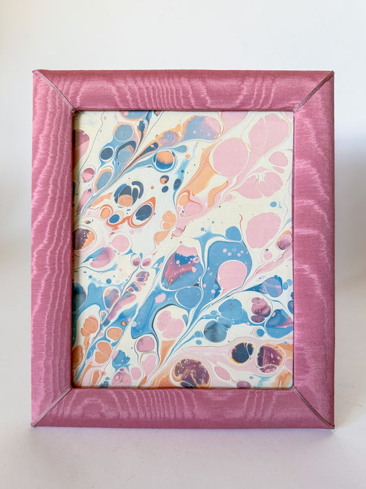 Vintage Pink Moire Fabric Table Top Picture Frame, 8x10