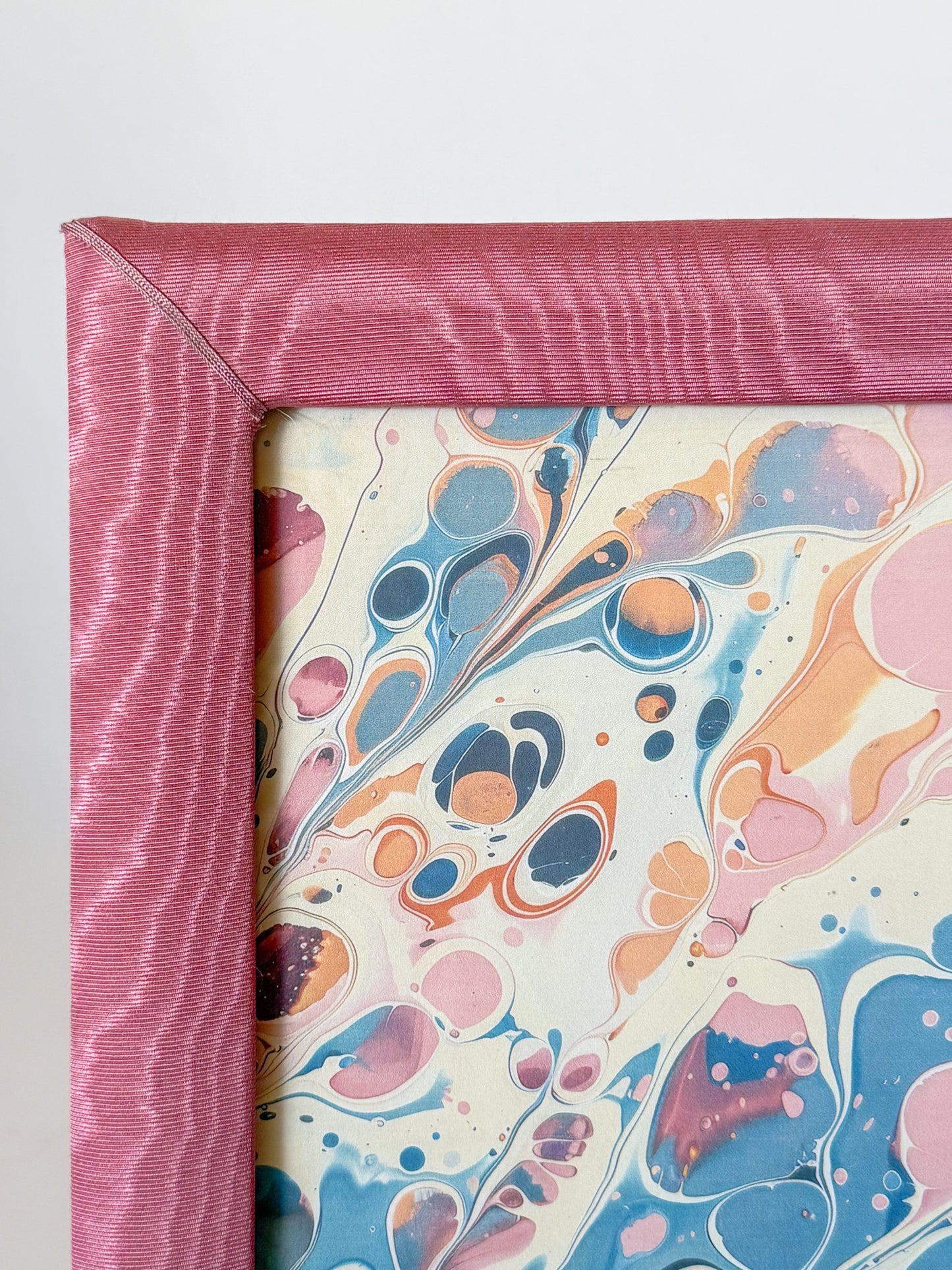 Vintage Pink Moire Fabric Table Top Picture Frame, 8x10