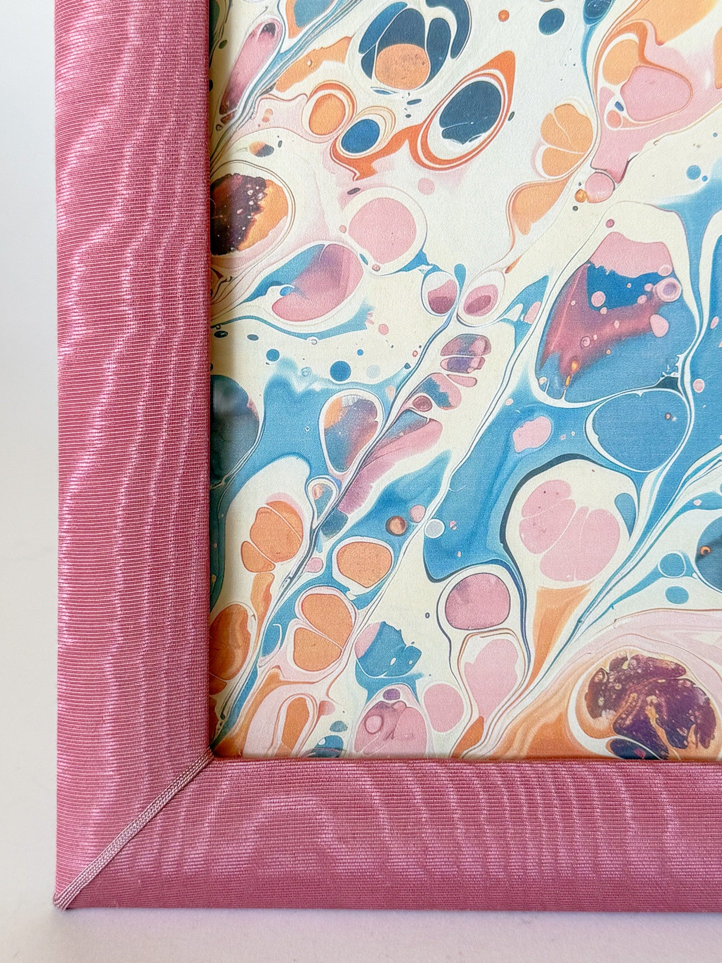 Vintage Pink Moire Fabric Table Top Picture Frame, 8x10
