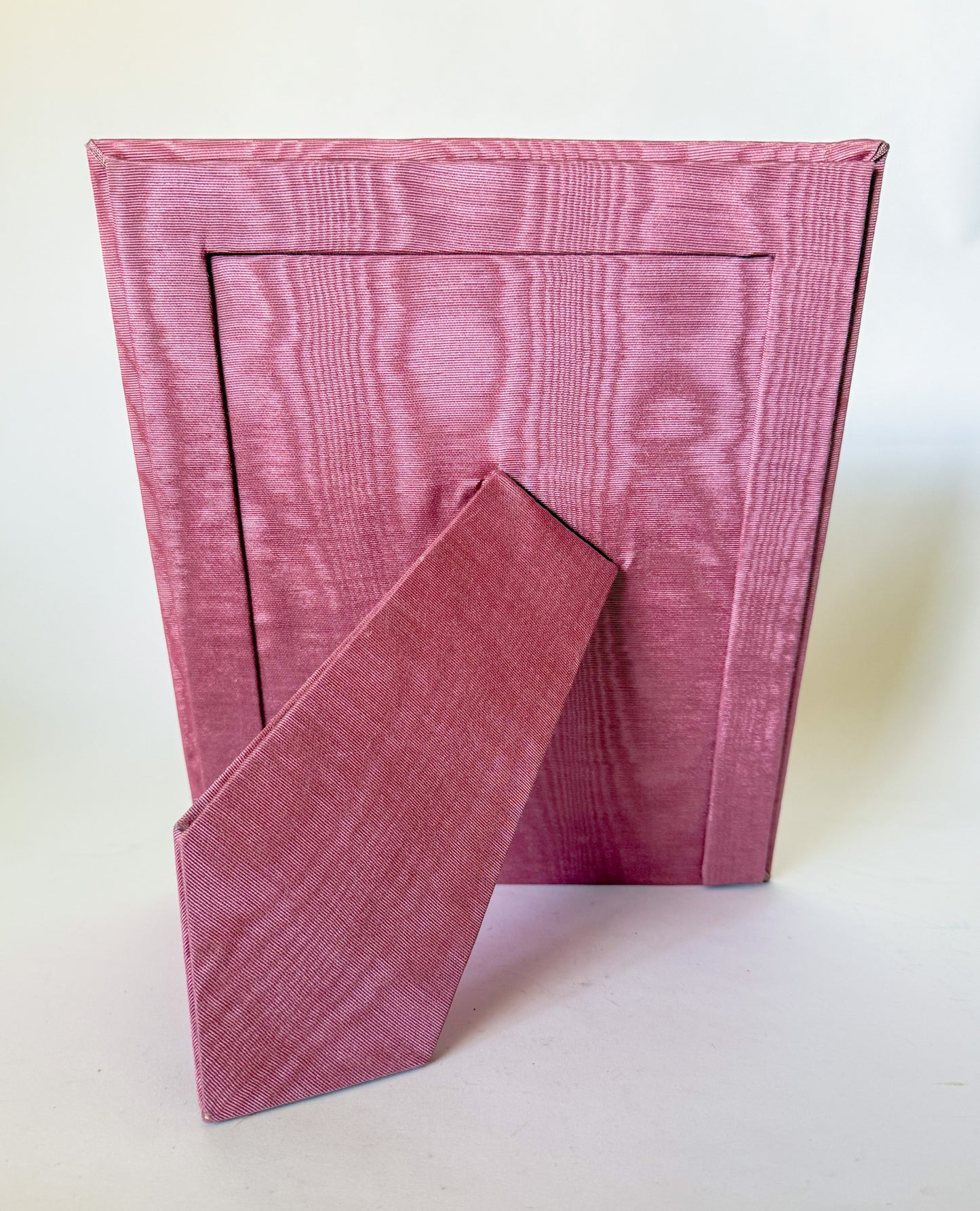Vintage Pink Moire Fabric Table Top Picture Frame, 8x10