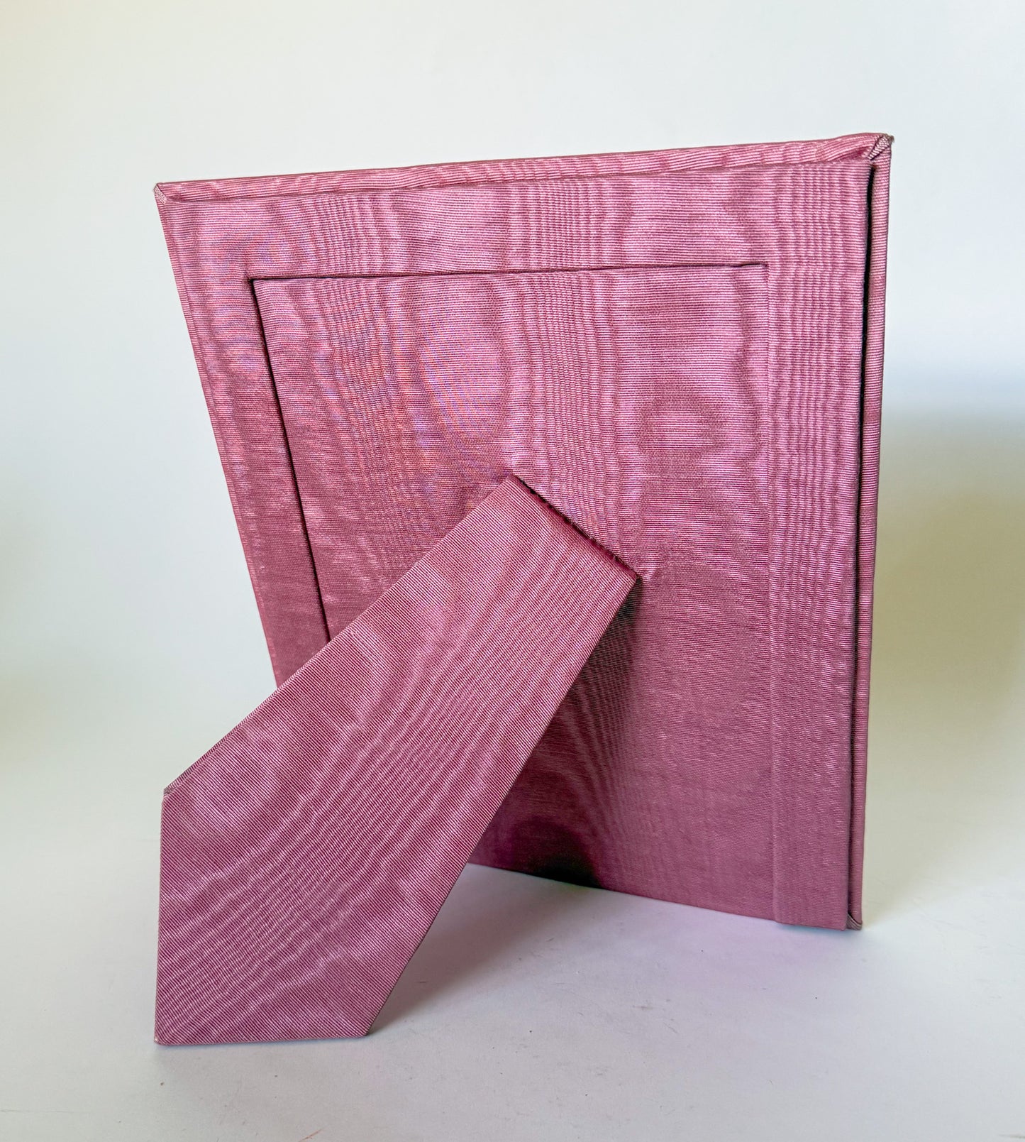 Vintage Pink Moire Fabric Table Top Picture Frame, 8x10