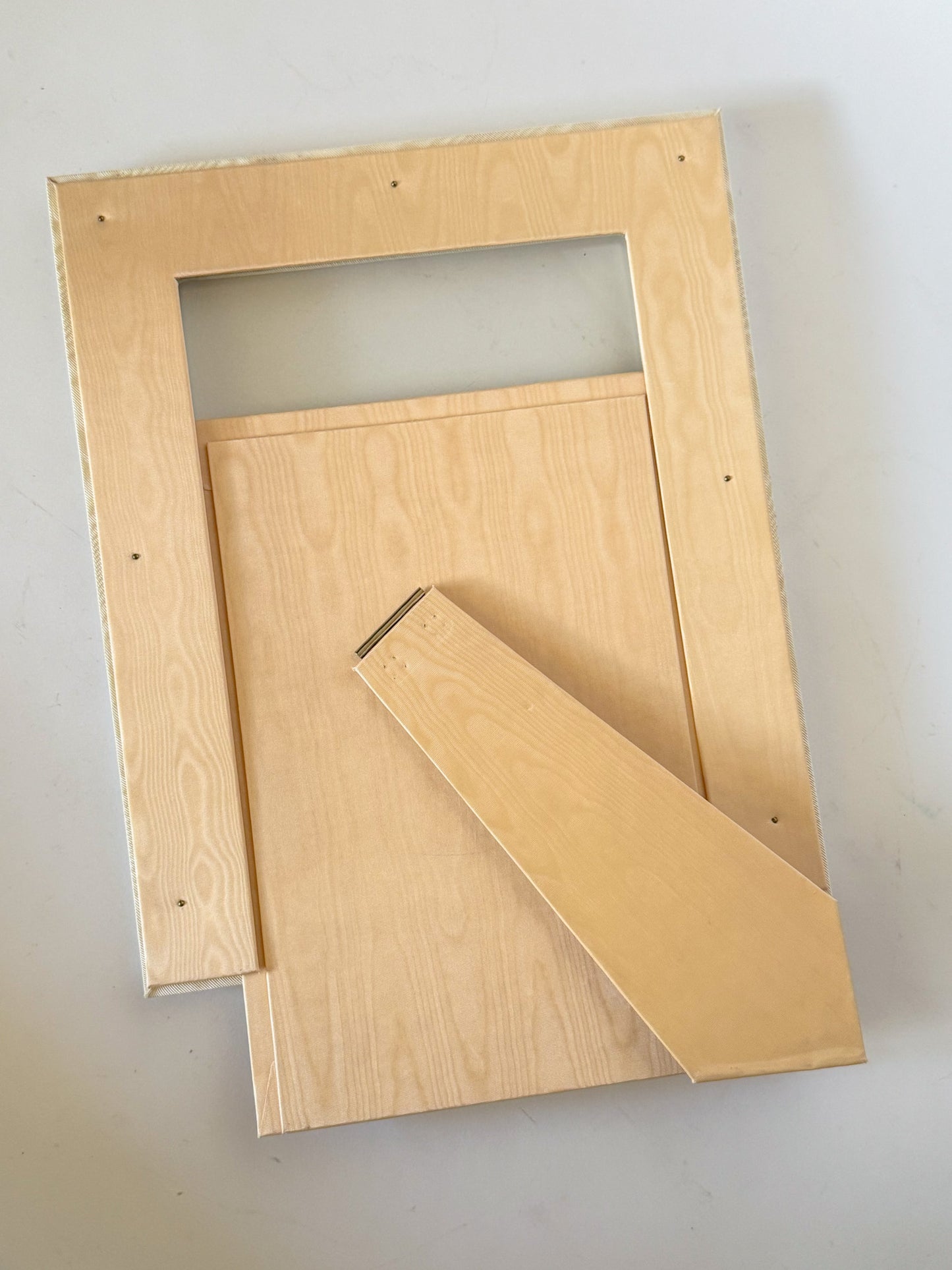 Vintage Moire Ivory and Blush Fabric Table Top Picture Frame, 8x10