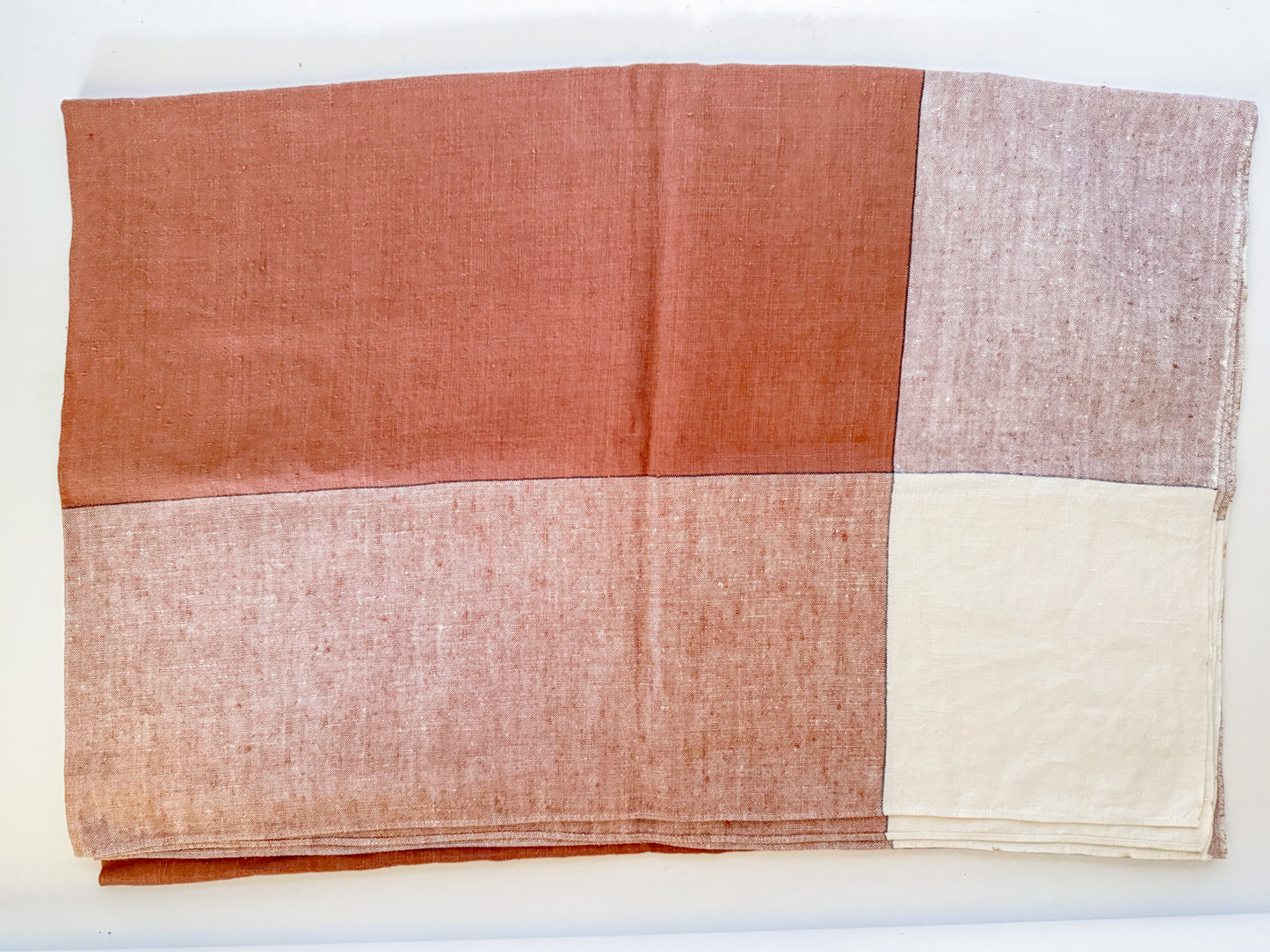 Vintage Mocha Linen Tablecloth