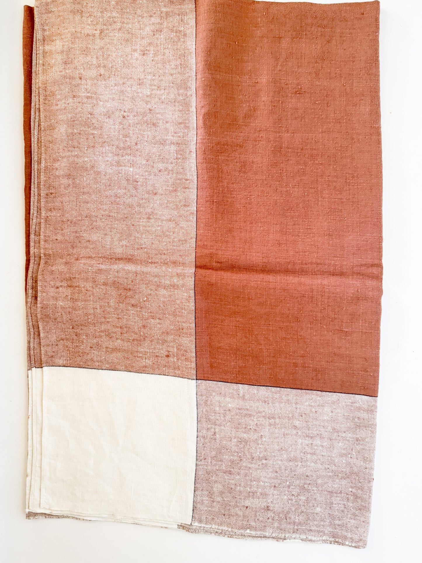Vintage Mocha Linen Tablecloth