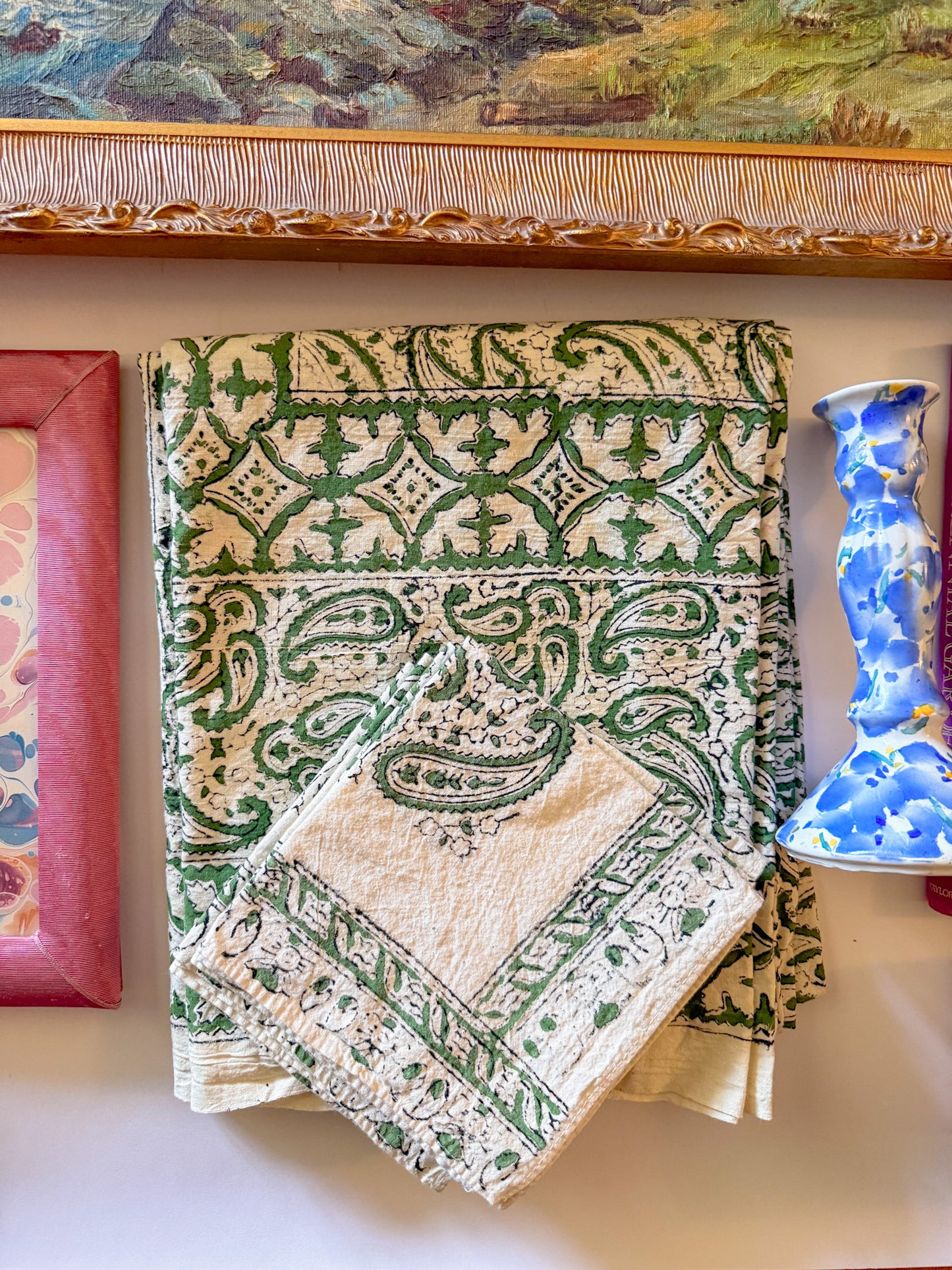 Block Print Tablecloth and Napkins