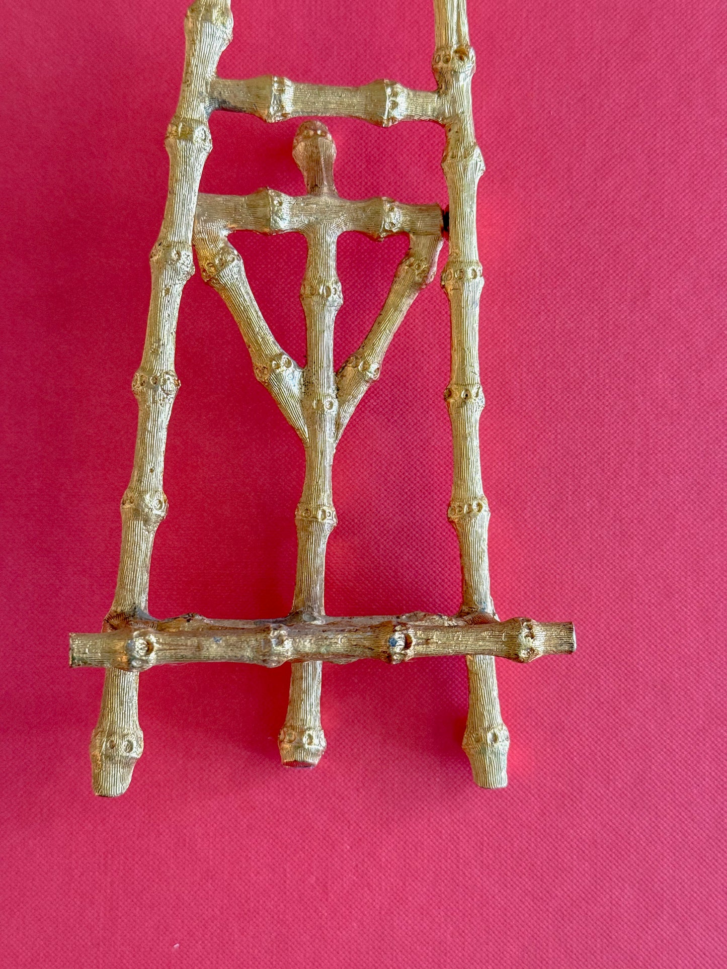 Vintage Gilt Faux Bamboo Easel Display