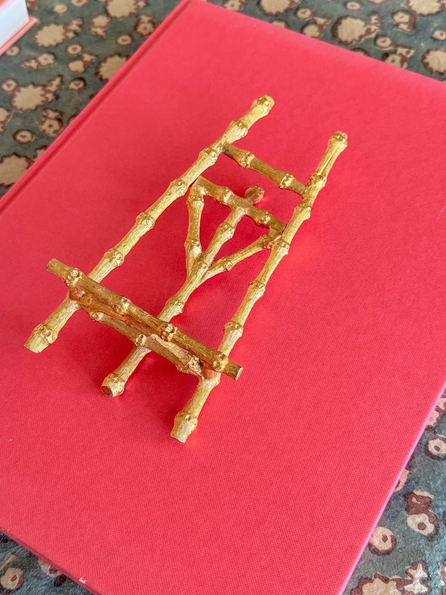 Vintage Gilt Faux Bamboo Easel Display
