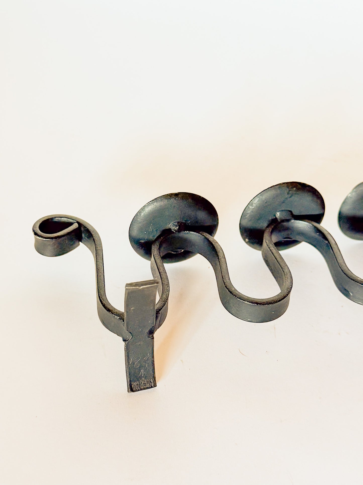 1950s Swedish Iron Squiggle Ondulation Candle Holder